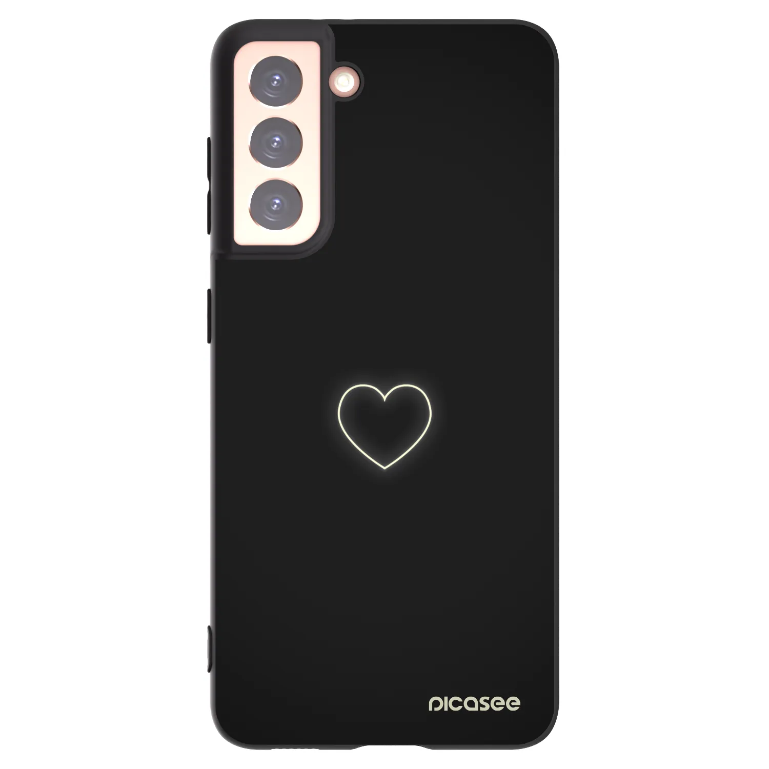 Picasee silikonowe czarne etui na Samsung Galaxy S21 5G G991B - Heart