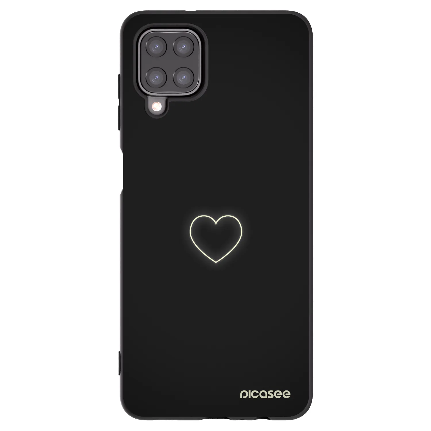 Picasee silikonowe czarne etui na Samsung Galaxy A12 A125F - Heart