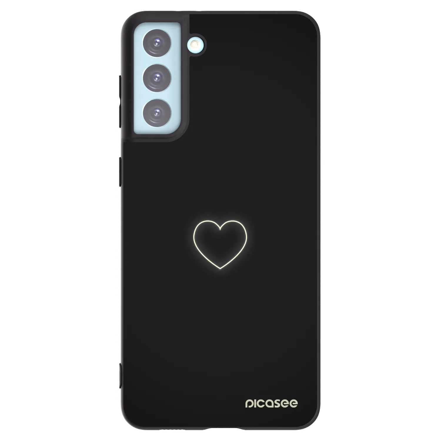 Picasee silikonowe czarne etui na Samsung Galaxy S21+ 5G G996F - Heart