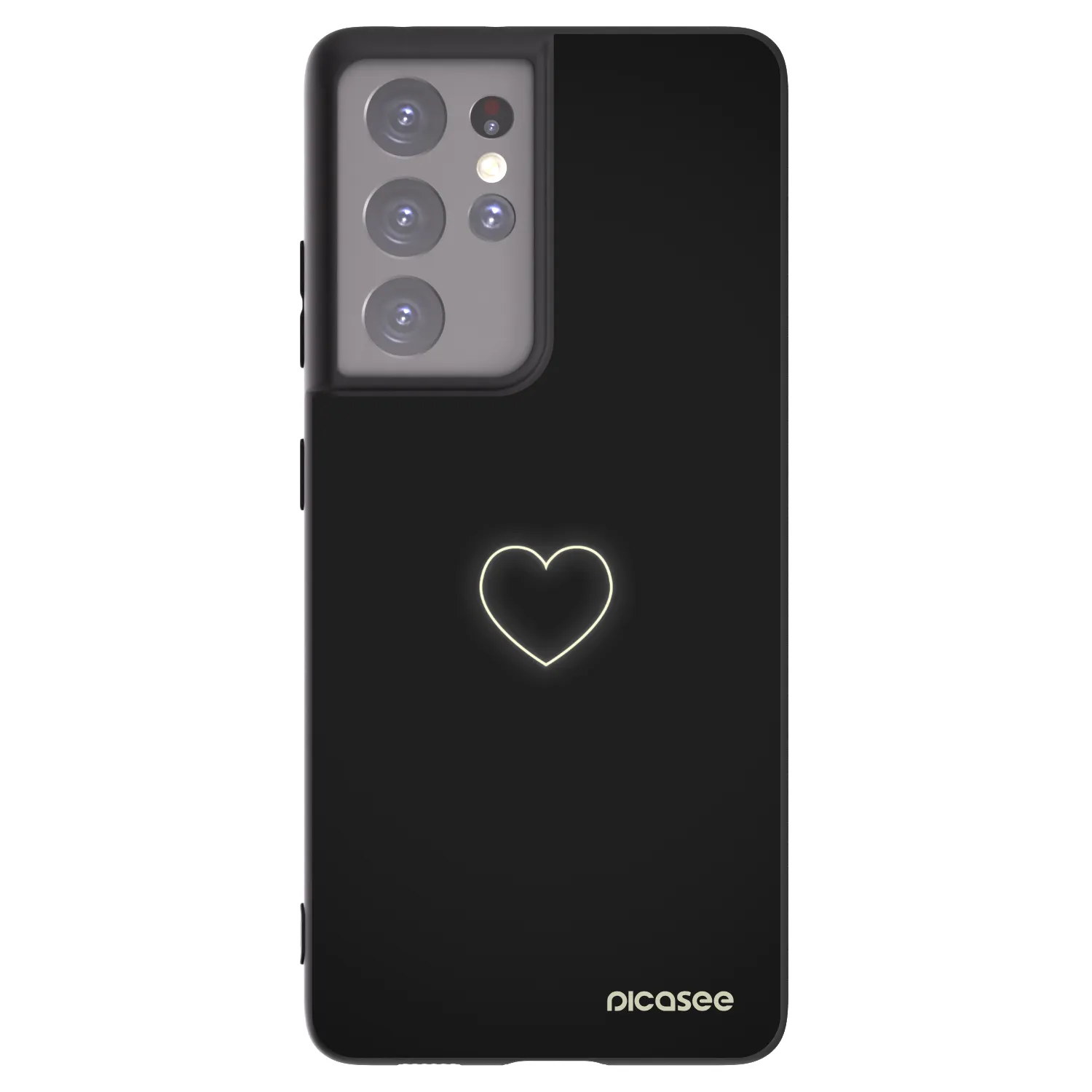 Picasee silikonowe czarne etui na Samsung Galaxy S21 Ultra 5G G998B - Heart