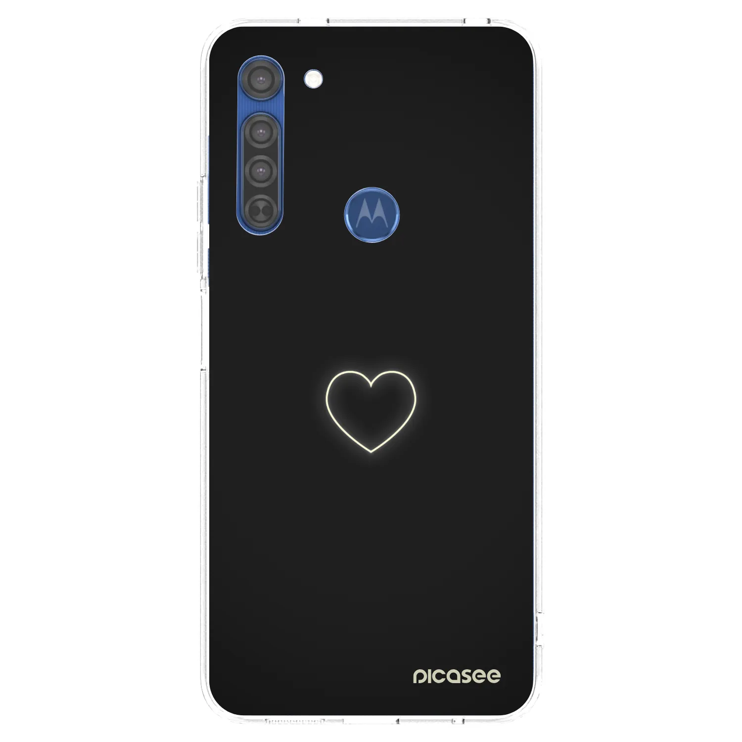 Picasee silikonowe przeźroczyste etui na Motorola Moto G8 - Heart