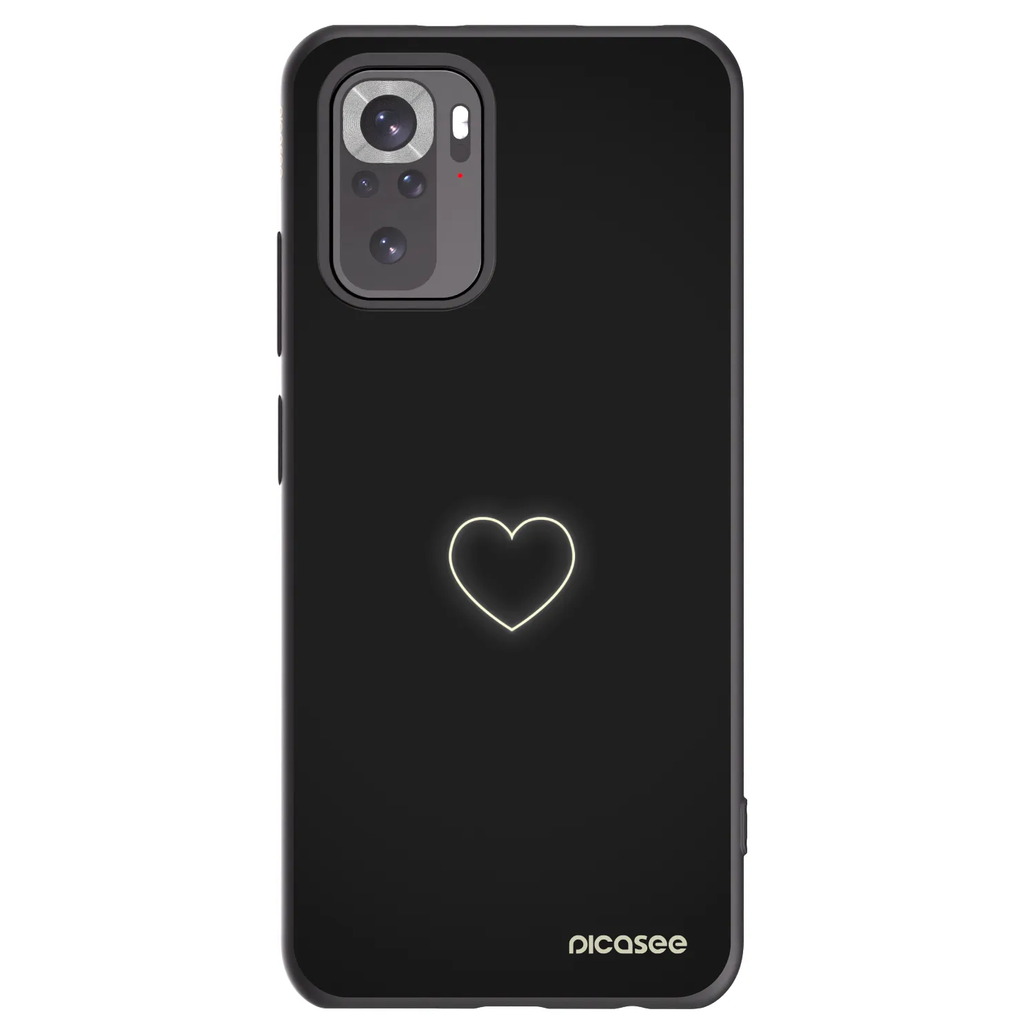 Picasee silikonowe czarne etui na Xiaomi Redmi Note 10 - Heart