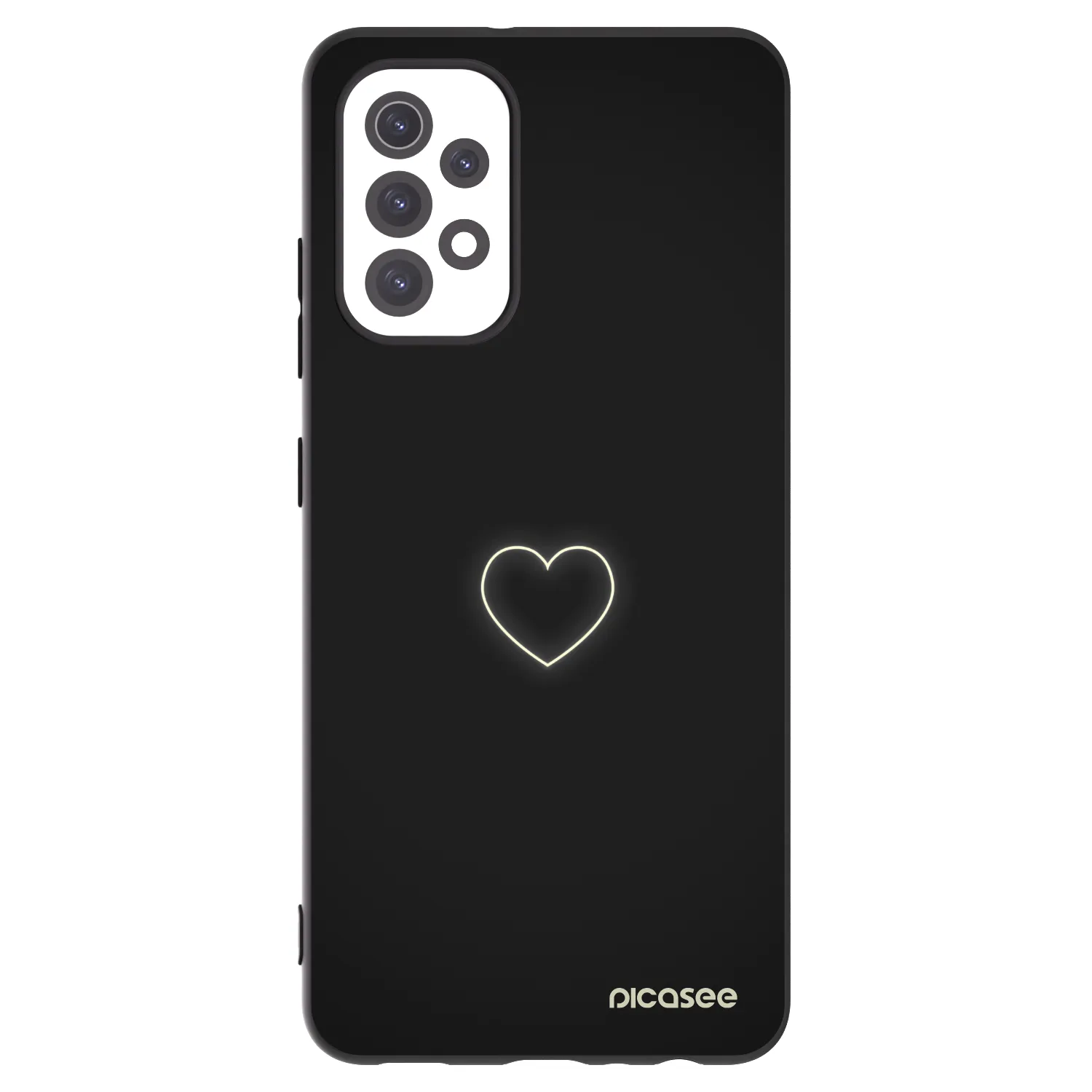 Picasee silikonowe czarne etui na Samsung Galaxy A32 5G A326B - Heart