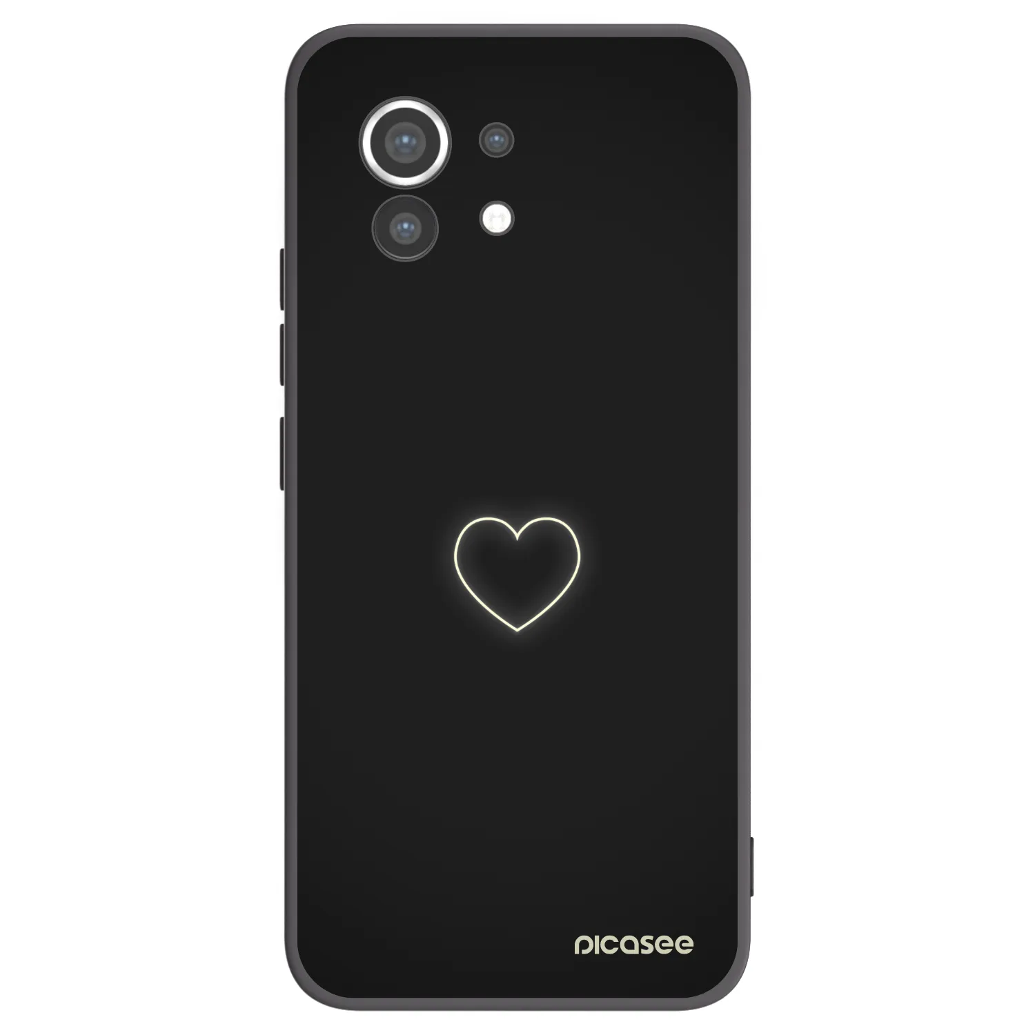 Picasee silikonowe czarne etui na Xiaomi Mi 11 - Heart