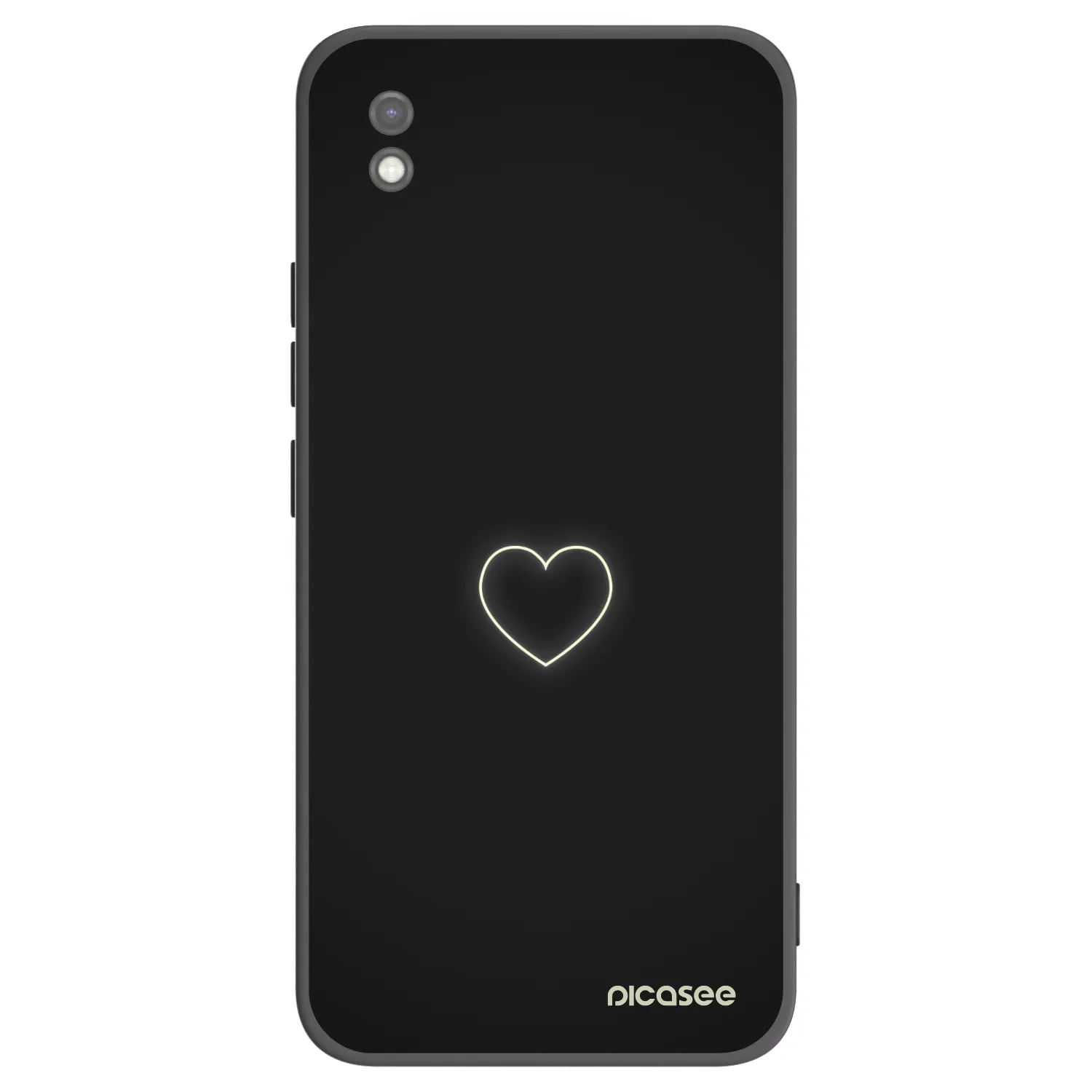 Picasee silikonowe czarne etui na Xiaomi Redmi 9AT - Heart