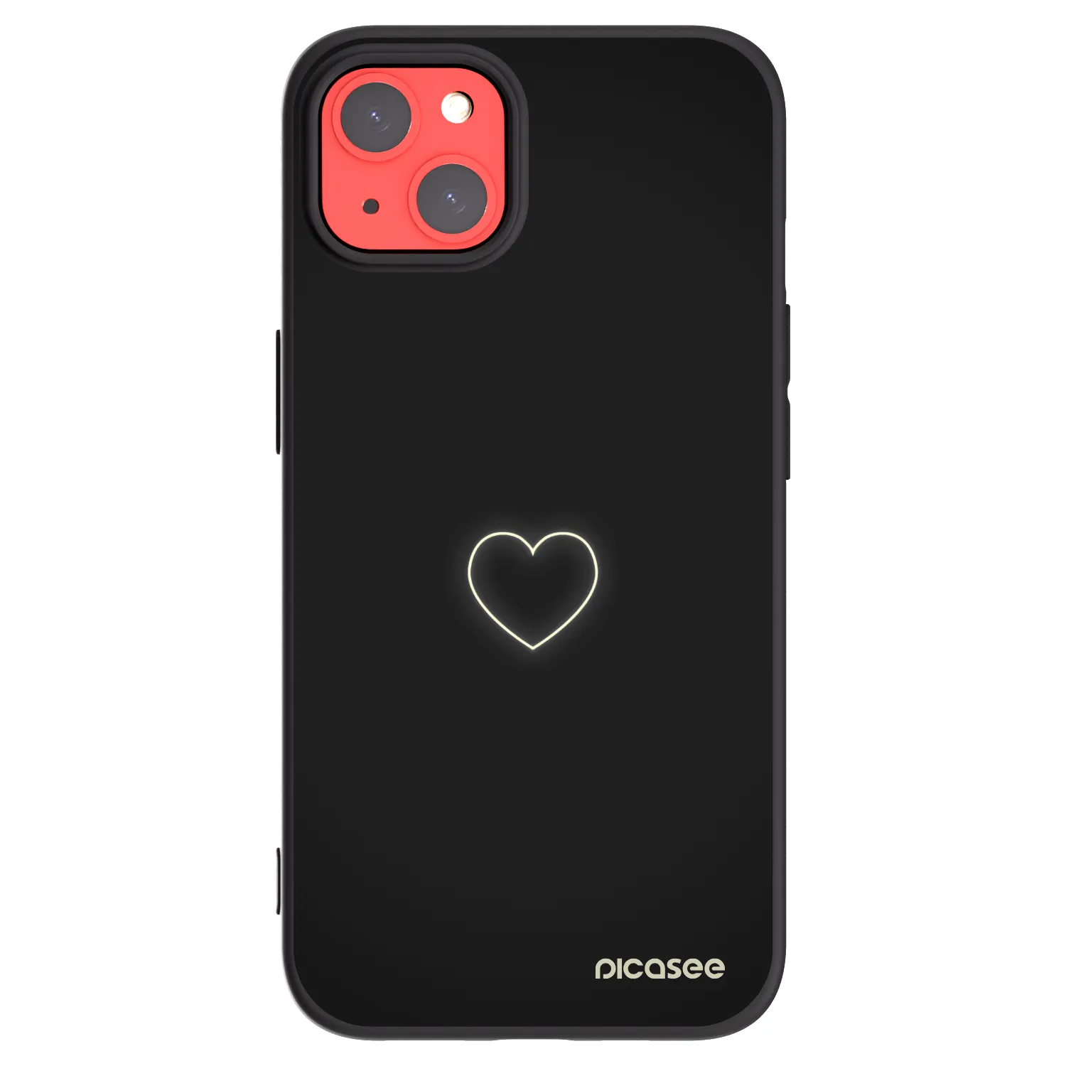 Picasee silikonowe czarne etui na Apple iPhone 13 - Heart