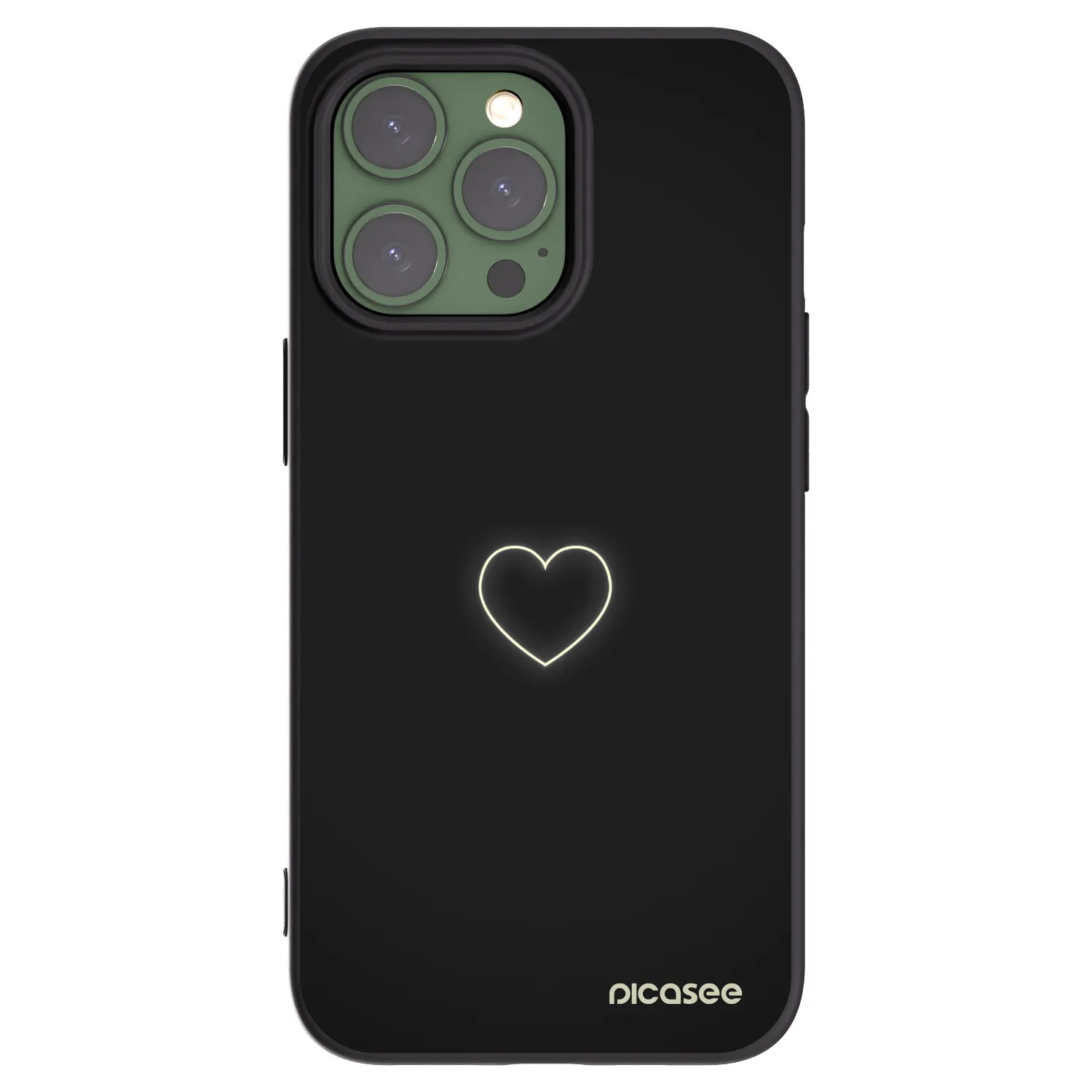 Picasee silikonowe czarne etui na Apple iPhone 13 Pro - Heart