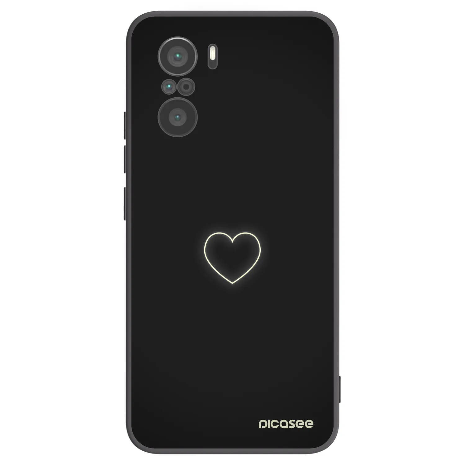 Picasee silikonowe czarne etui na Xiaomi Poco F3 - Heart