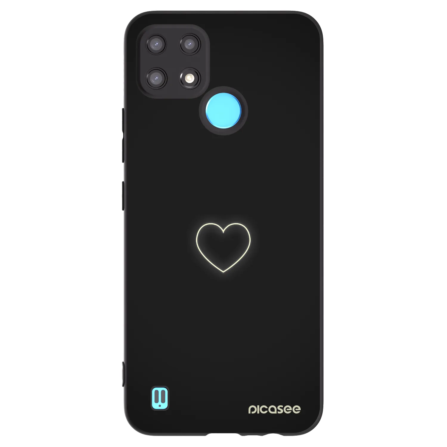 Picasee silikonowe czarne etui na Realme C21 - Heart