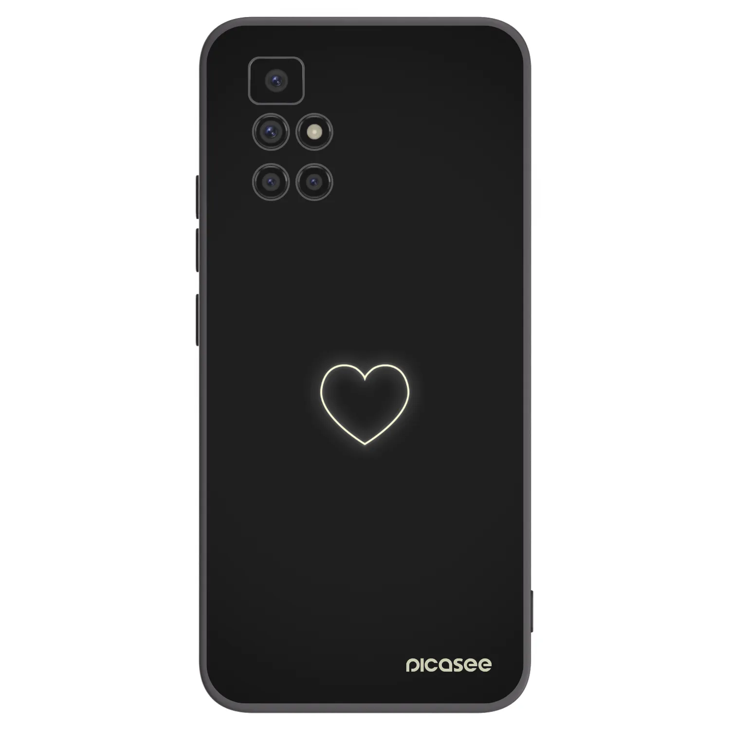 Picasee silikonowe czarne etui na Xiaomi Redmi 10 - Heart