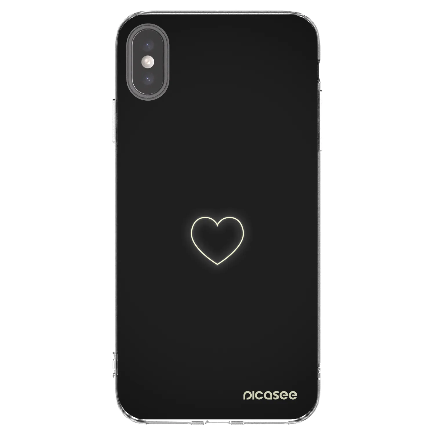 Picasee silikonowe przeźroczyste etui na Apple iPhone XS Max - Heart