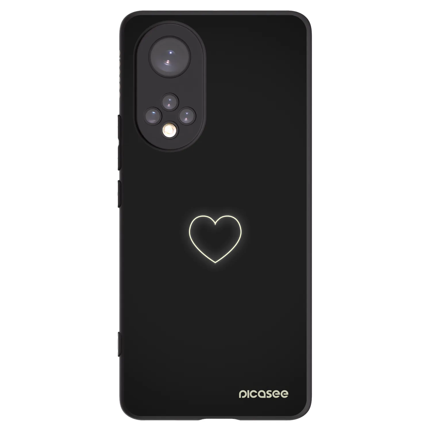 Picasee silikonowe czarne etui na Huawei Nova 9 - Heart