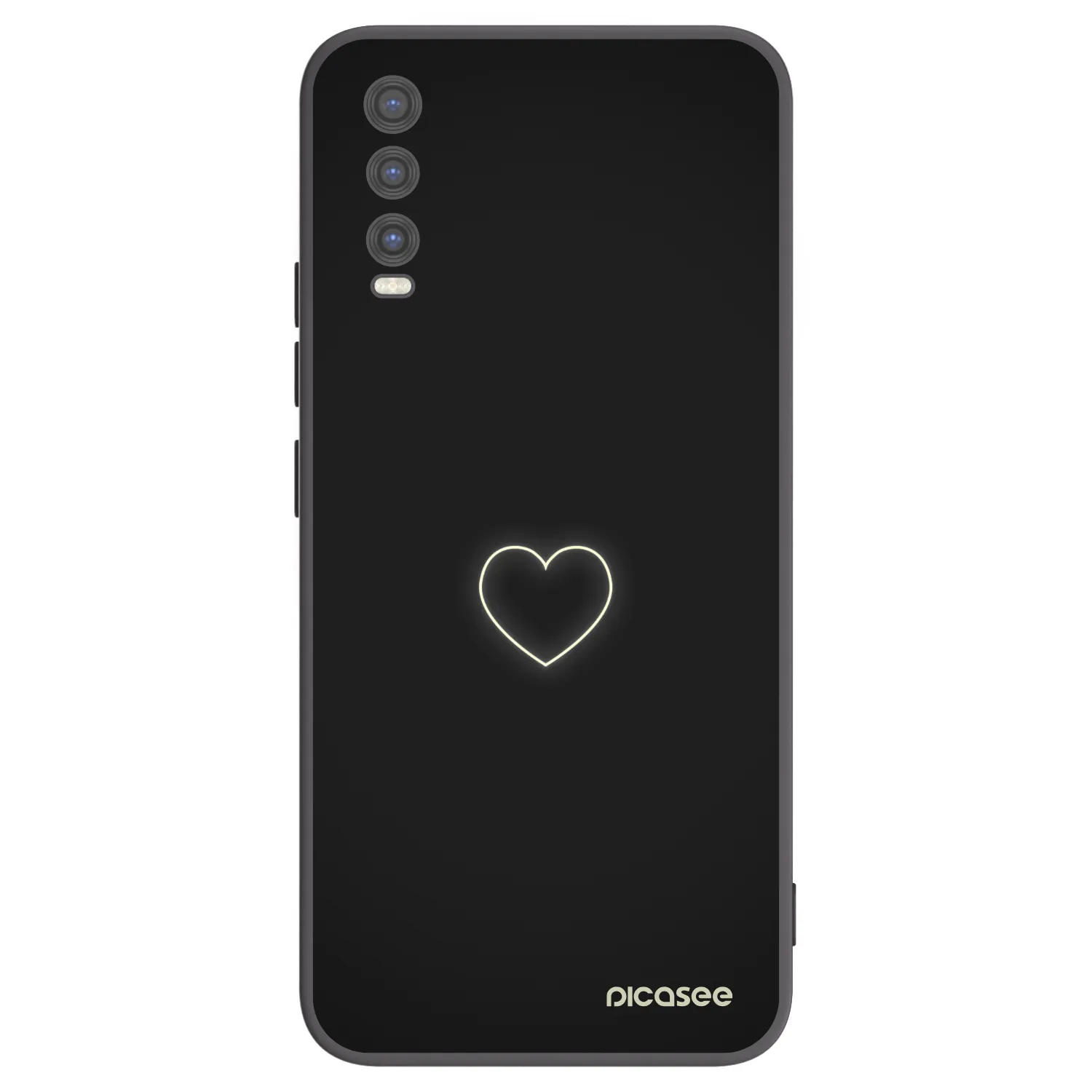 Picasee silikonowe czarne etui na Vivo Y20s - Heart