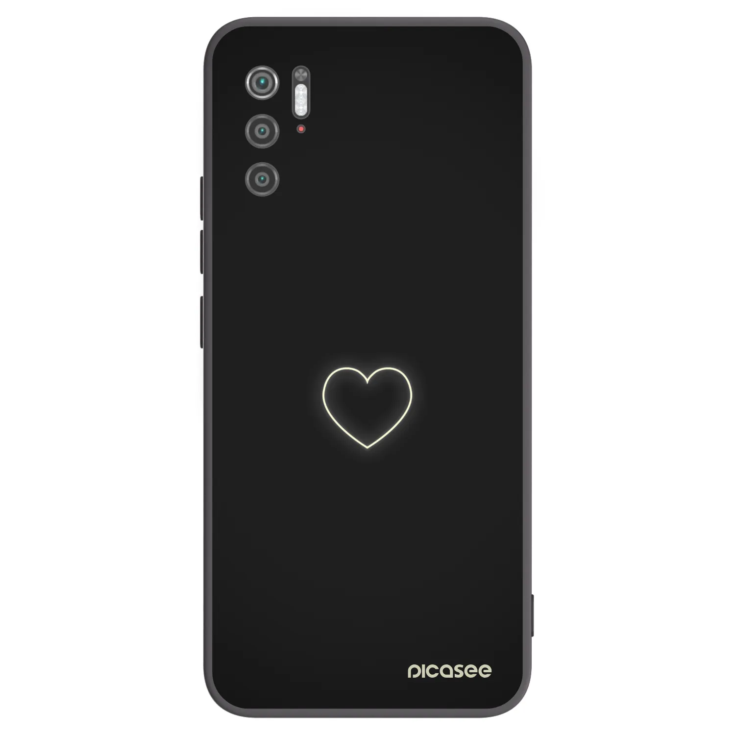 Picasee silikonowe czarne etui na Xiaomi Poco M3 Pro 5G - Heart