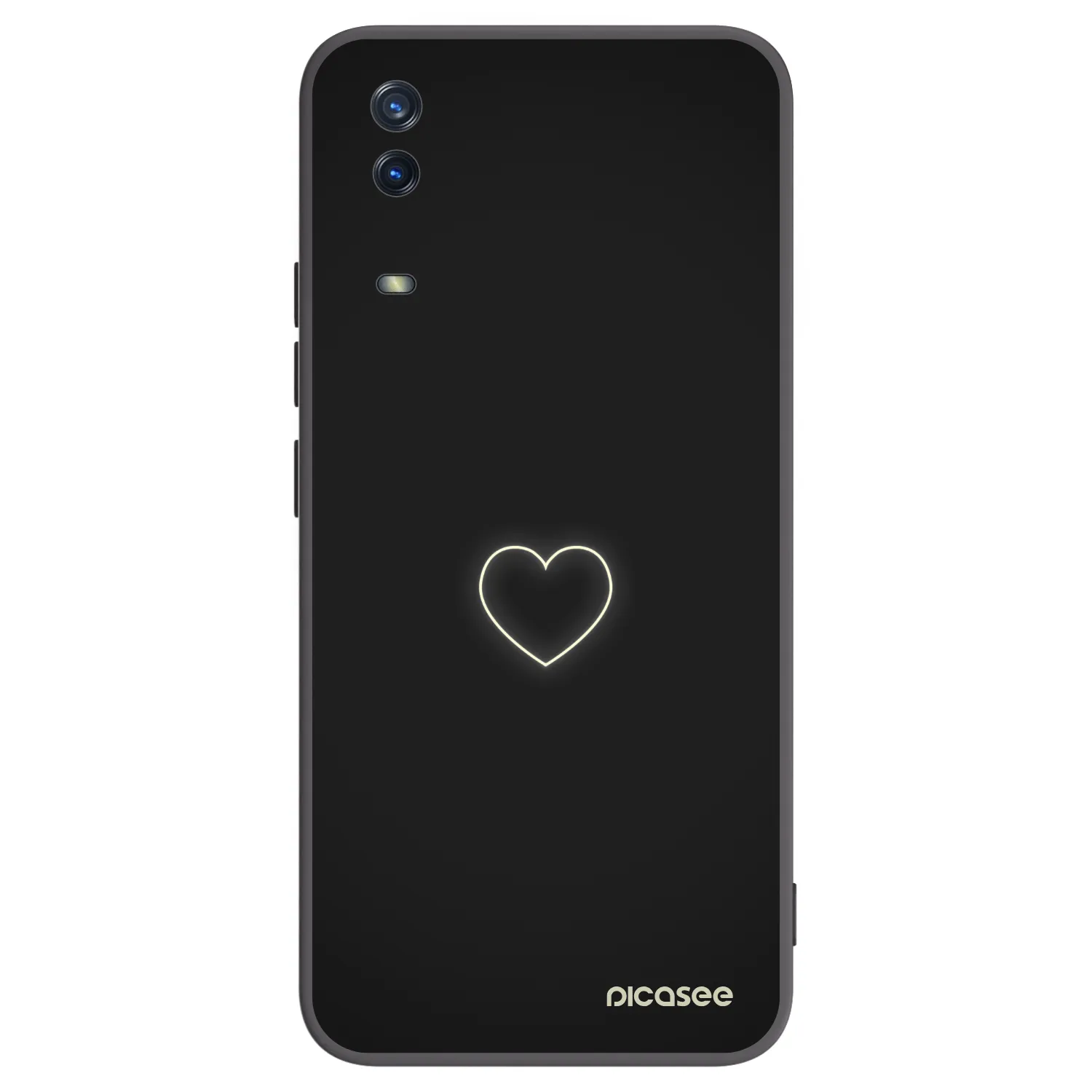 Picasee silikonowe czarne etui na Vivo Y11s - Heart