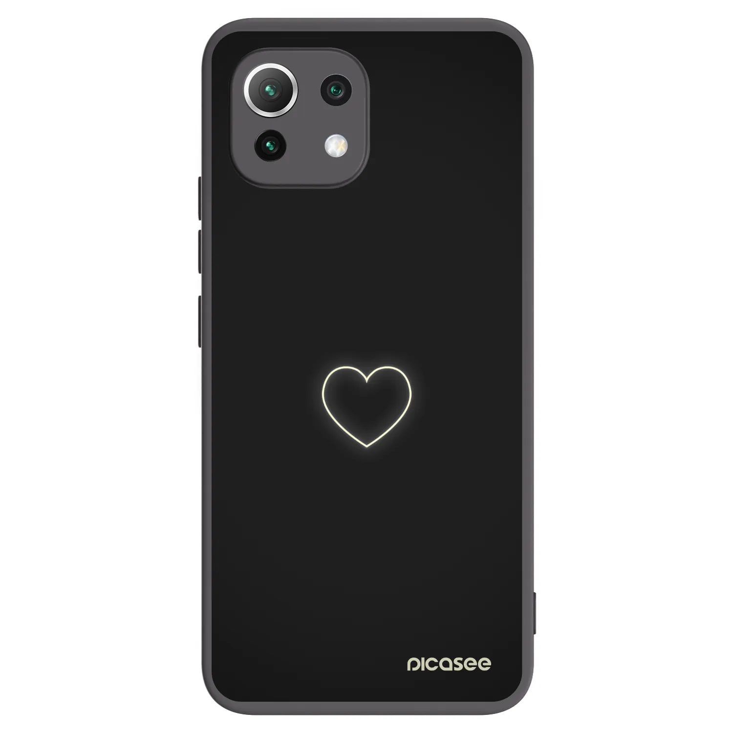 Picasee silikonowe czarne etui na Xiaomi 11 Lite 5G NE - Heart