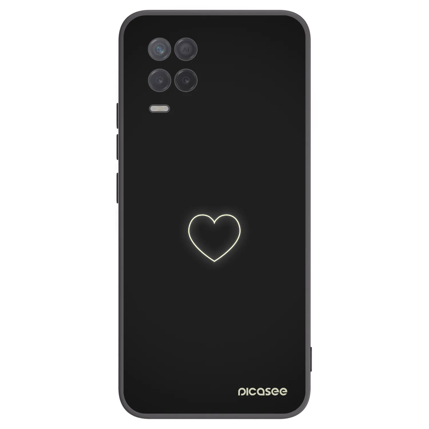 Picasee silikonowe czarne etui na Realme 8 5G - Heart