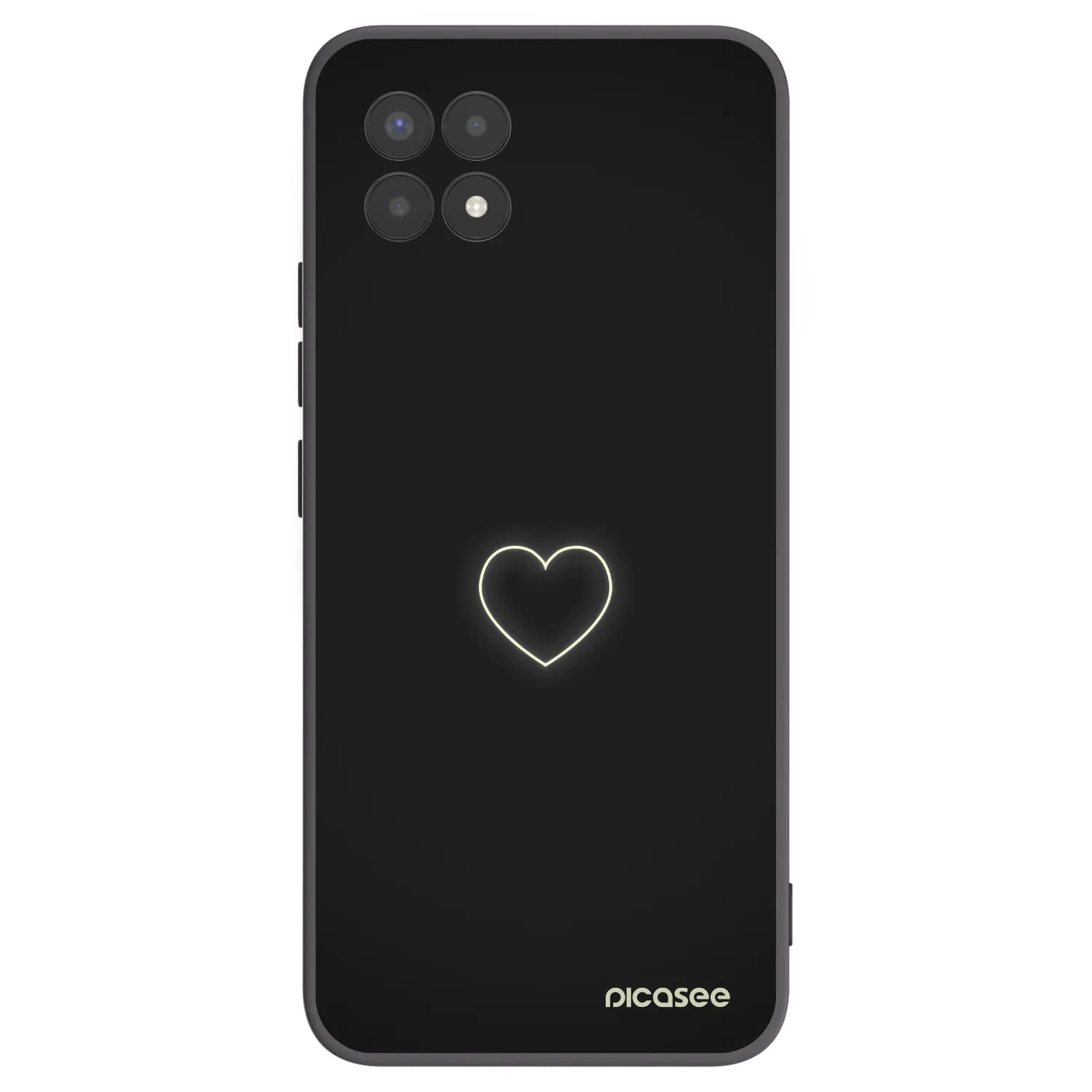Picasee silikonowe czarne etui na Realme 8i - Heart