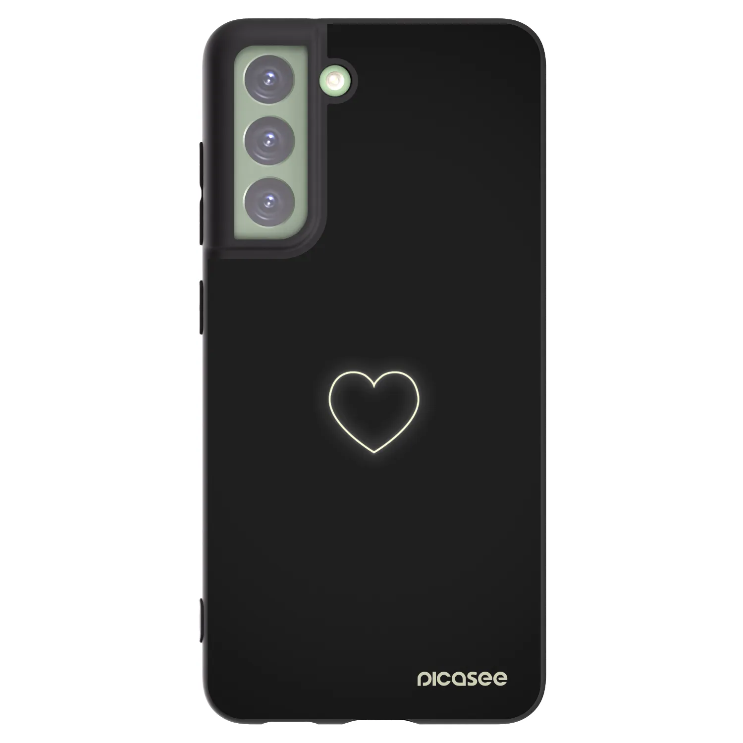 Picasee silikonowe czarne etui na Samsung Galaxy S21 FE 5G - Heart