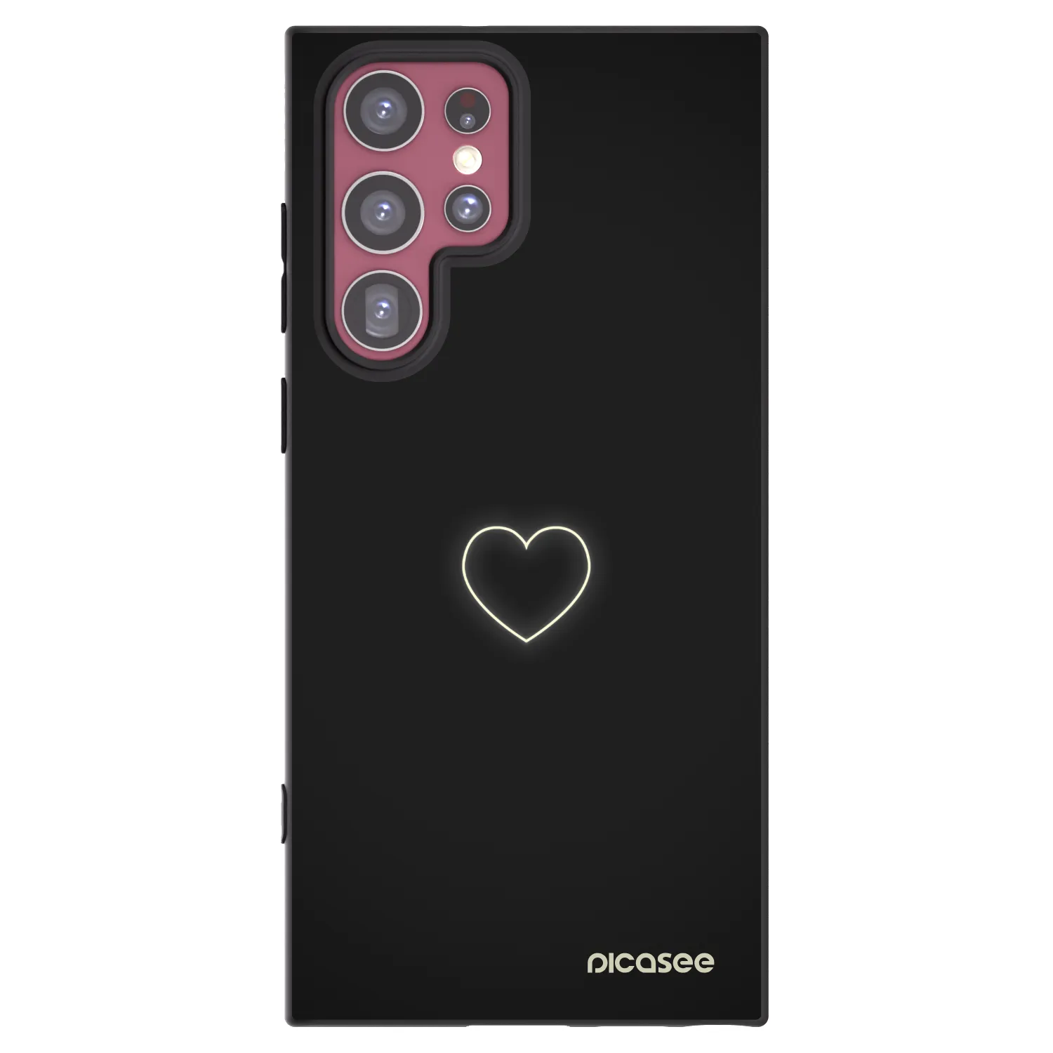 Picasee silikonowe czarne etui na Samsung Galaxy S22 Ultra 5G - Heart