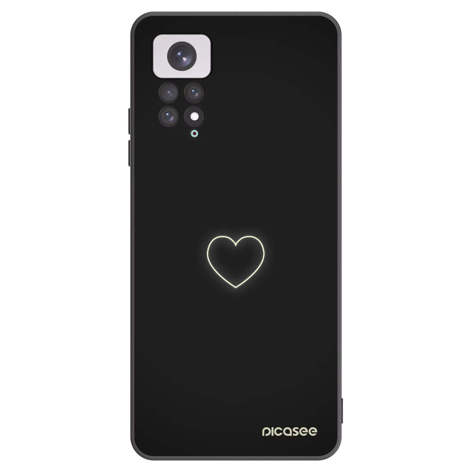Picasee silikonowe czarne etui na Xiaomi Redmi Note 11 - Heart