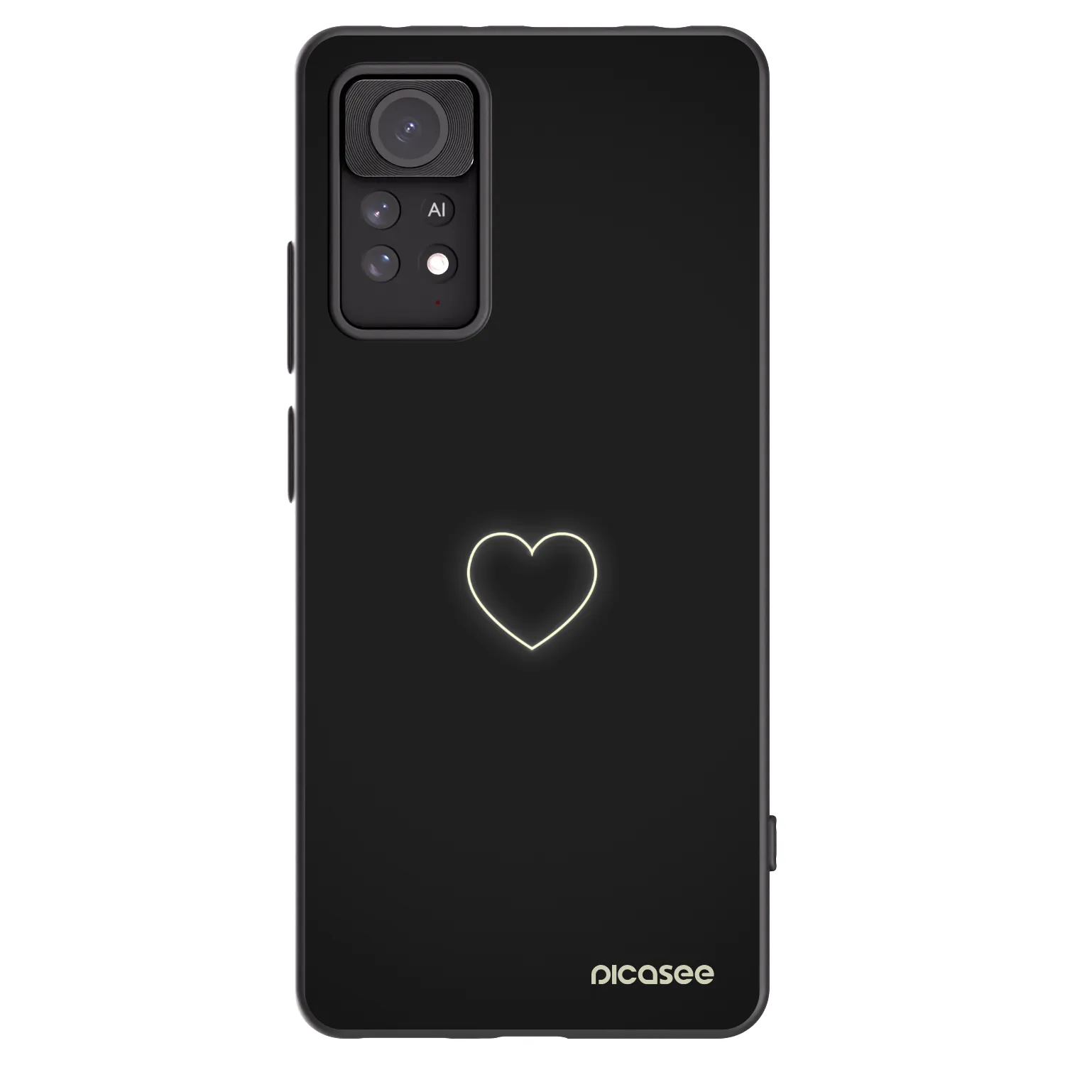 Picasee silikonowe czarne etui na Xiaomi Redmi Note 11 Pro 5G - Heart
