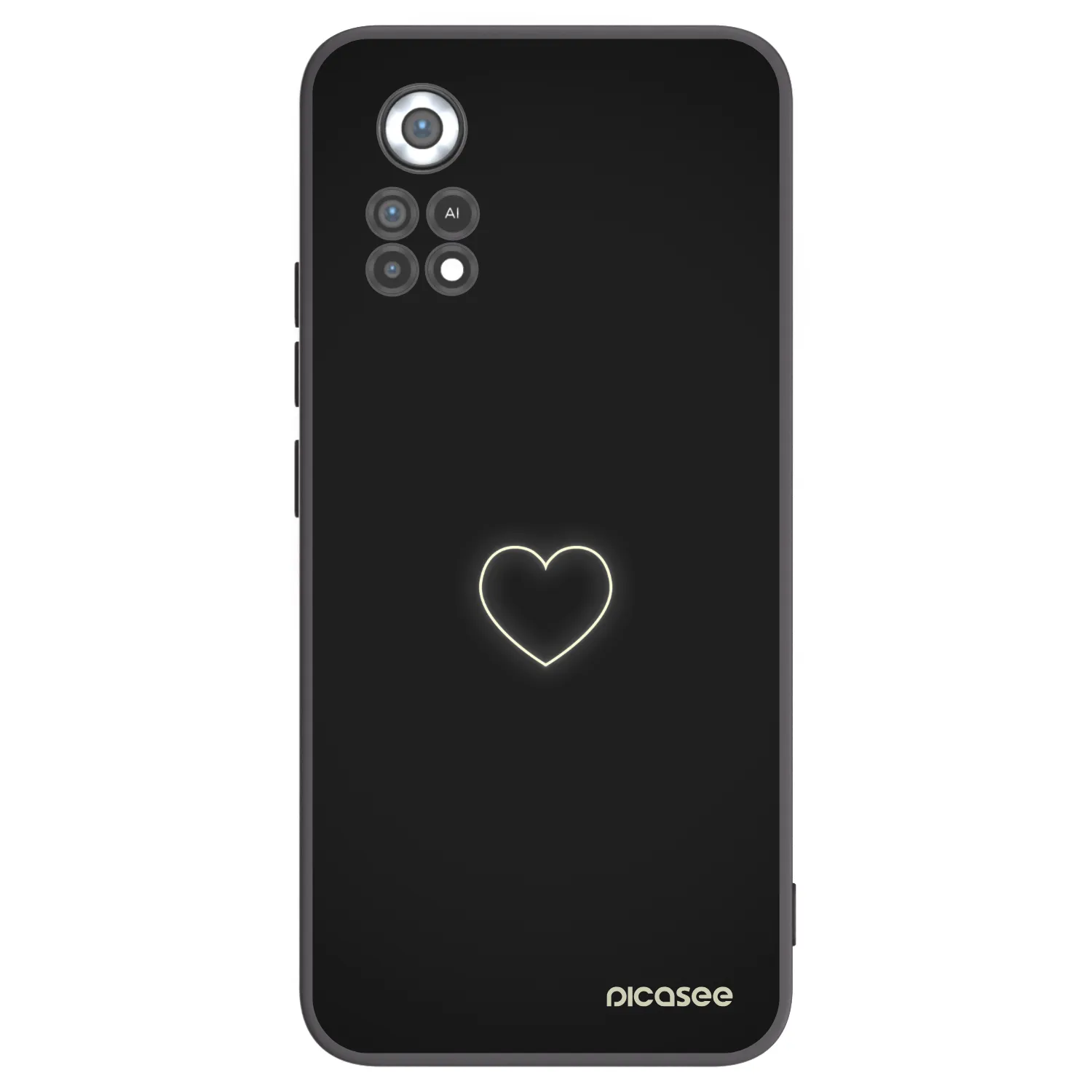 Picasee silikonowe czarne etui na Xiaomi Poco X4 Pro 5G - Heart