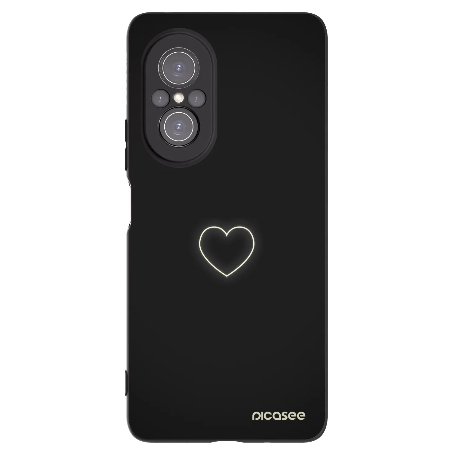 Picasee silikonowe czarne etui na Huawei Nova 9 SE - Heart