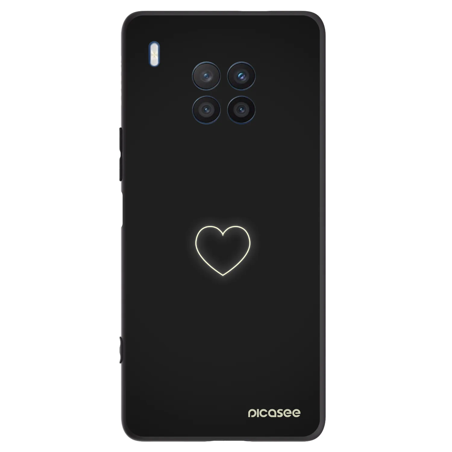 Picasee silikonowe czarne etui na Honor 50 Lite - Heart