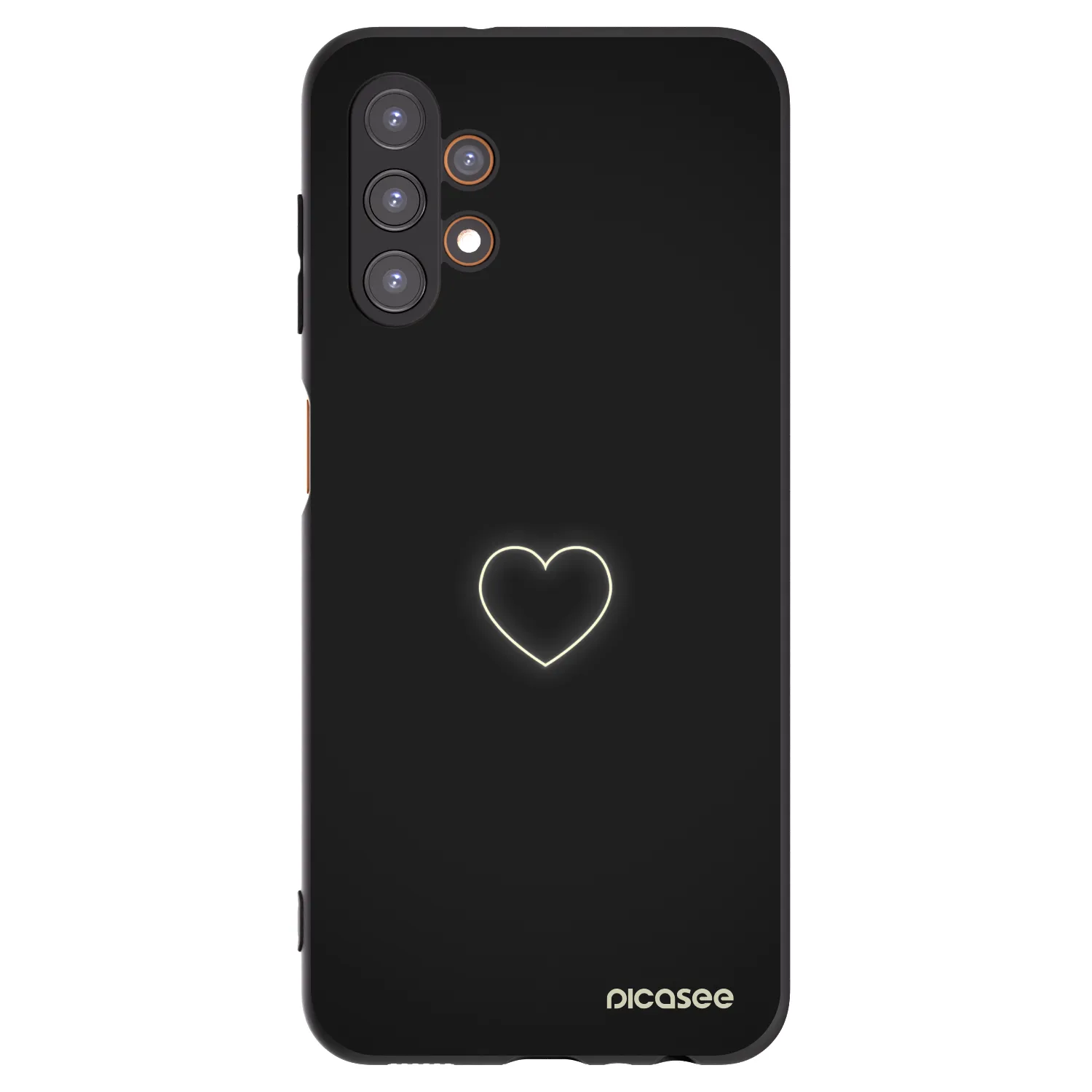 Picasee silikonowe czarne etui na Samsung Galaxy A13 4G A135 - Heart