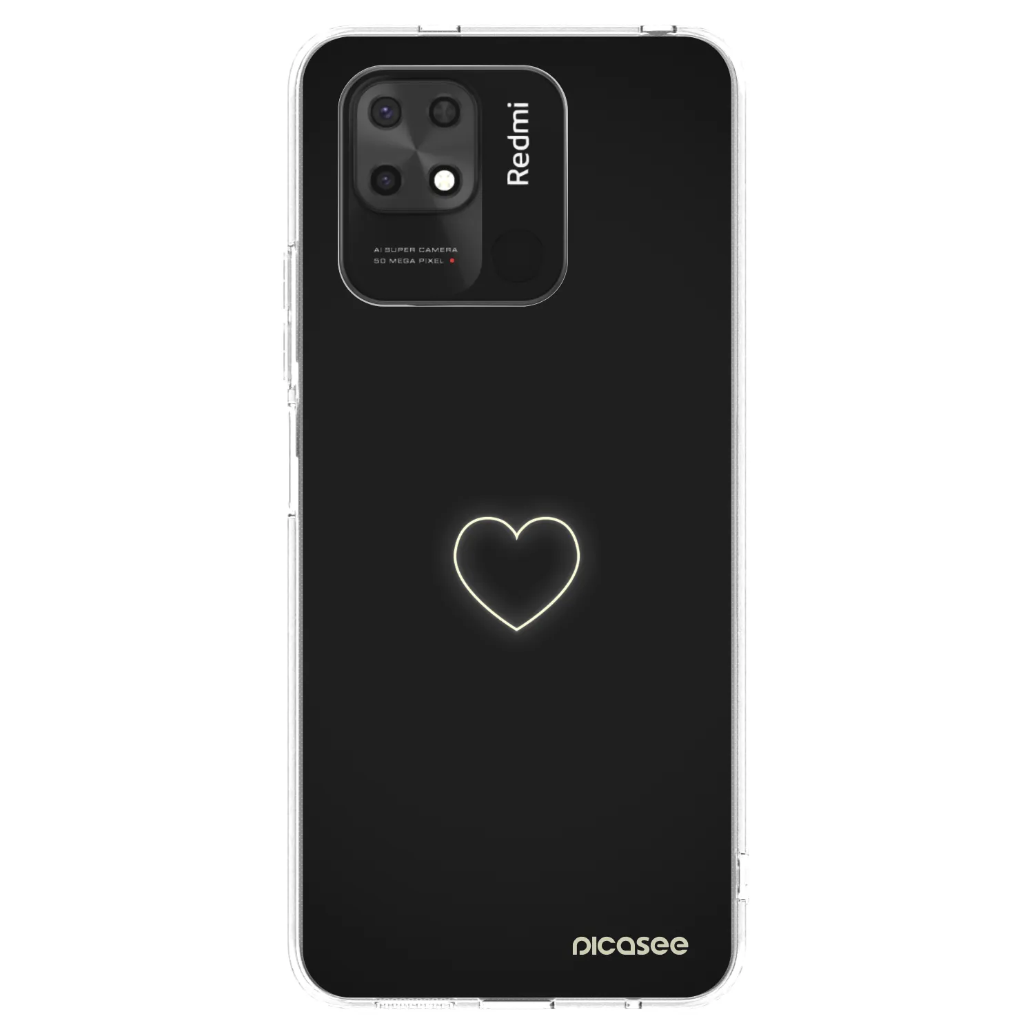 Picasee silikonowe przeźroczyste etui na Xiaomi Redmi 10C - Heart