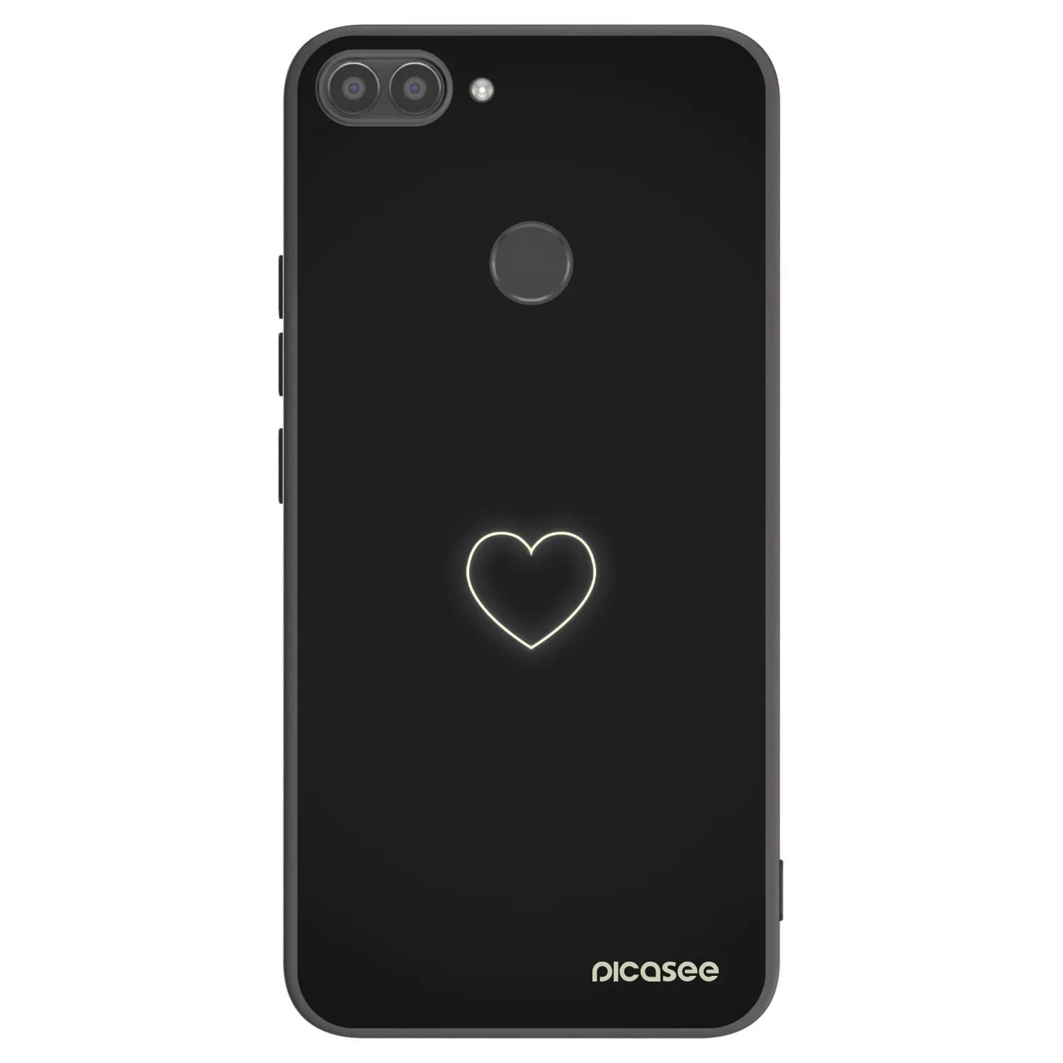Picasee silikonowe czarne etui na Huawei P Smart - Heart