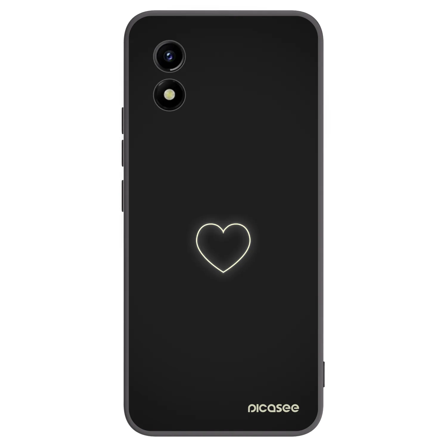 Picasee silikonowe czarne etui na Vivo Y01 - Heart