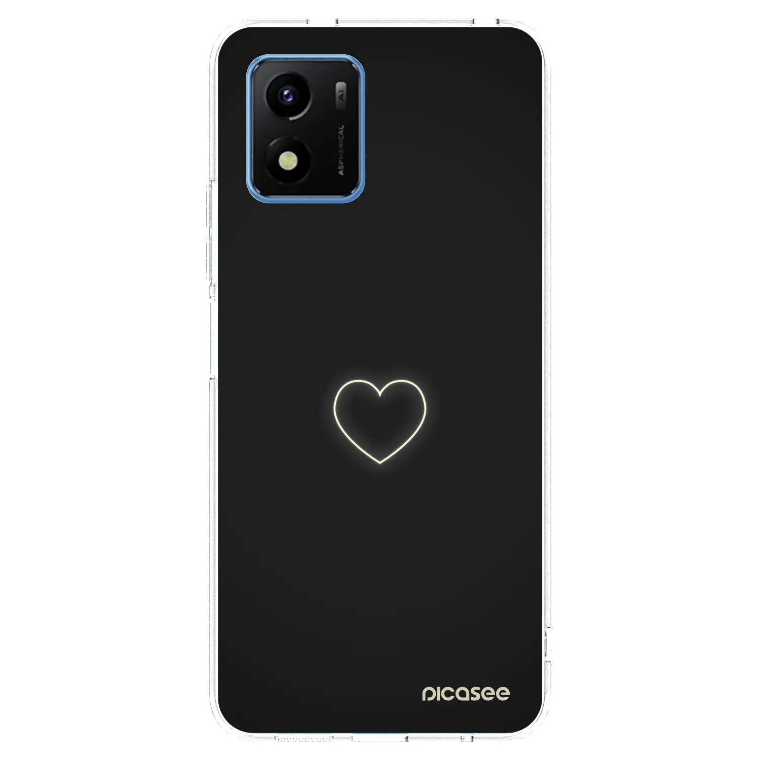 Picasee silikonowe przeźroczyste etui na Vivo Y01 - Heart