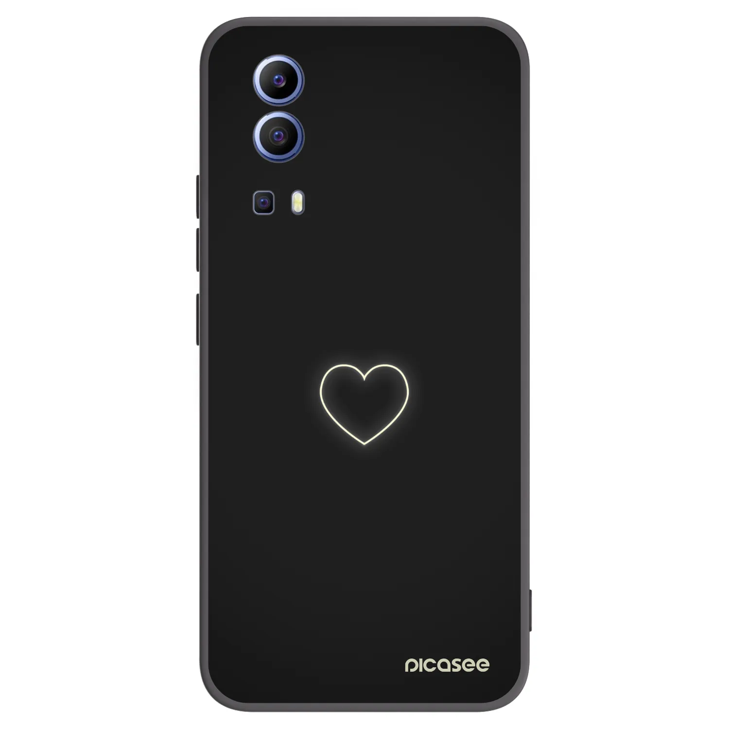 Picasee silikonowe czarne etui na Vivo Y52 5G - Heart