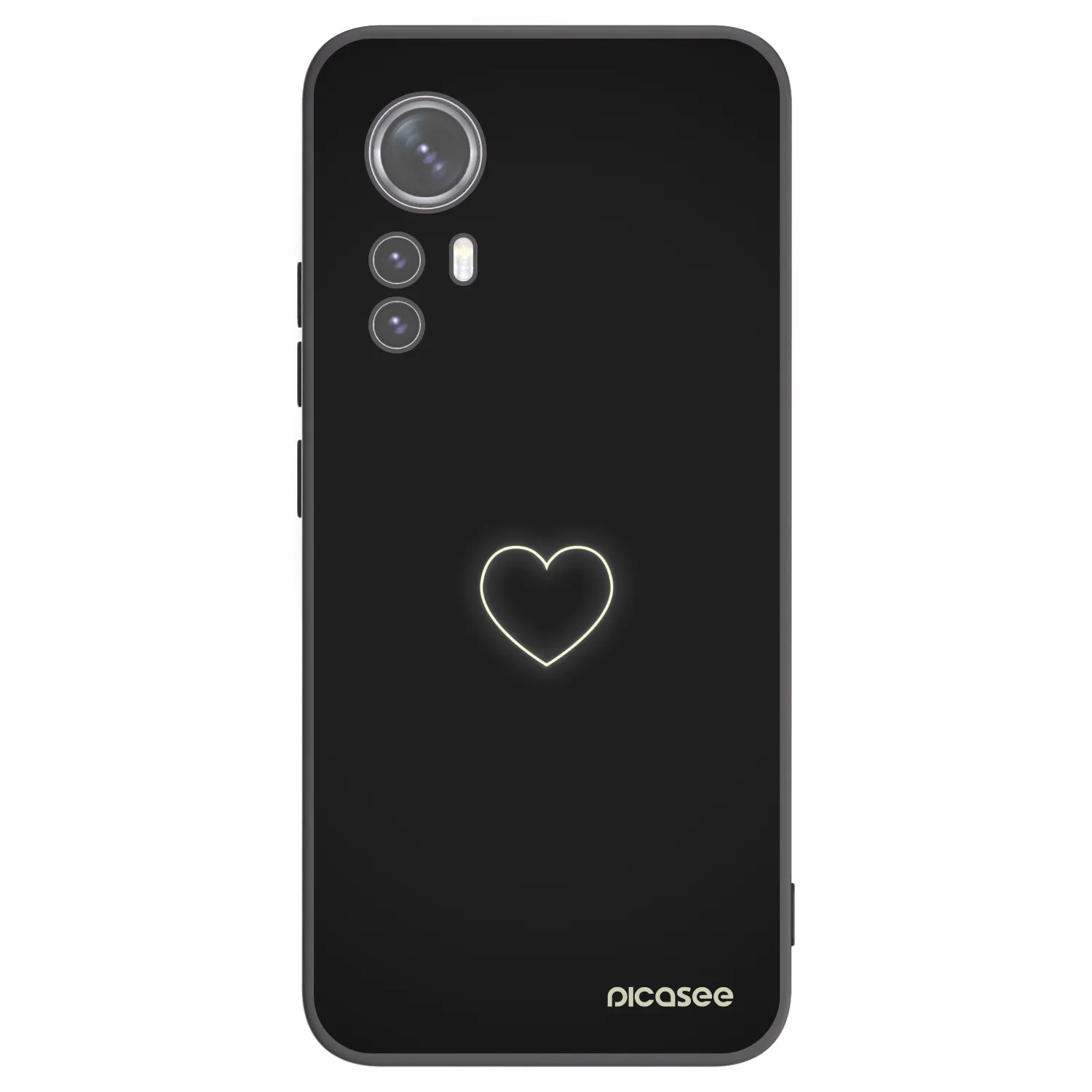 Picasee silikonowe czarne etui na Xiaomi 12X - Heart
