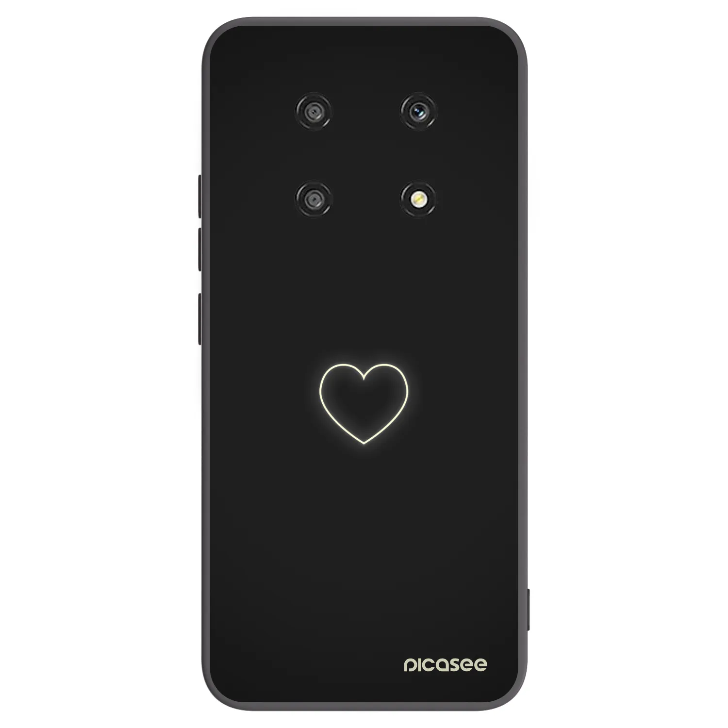 Picasee silikonowe czarne etui na Honor Magic4 Lite 5G - Heart