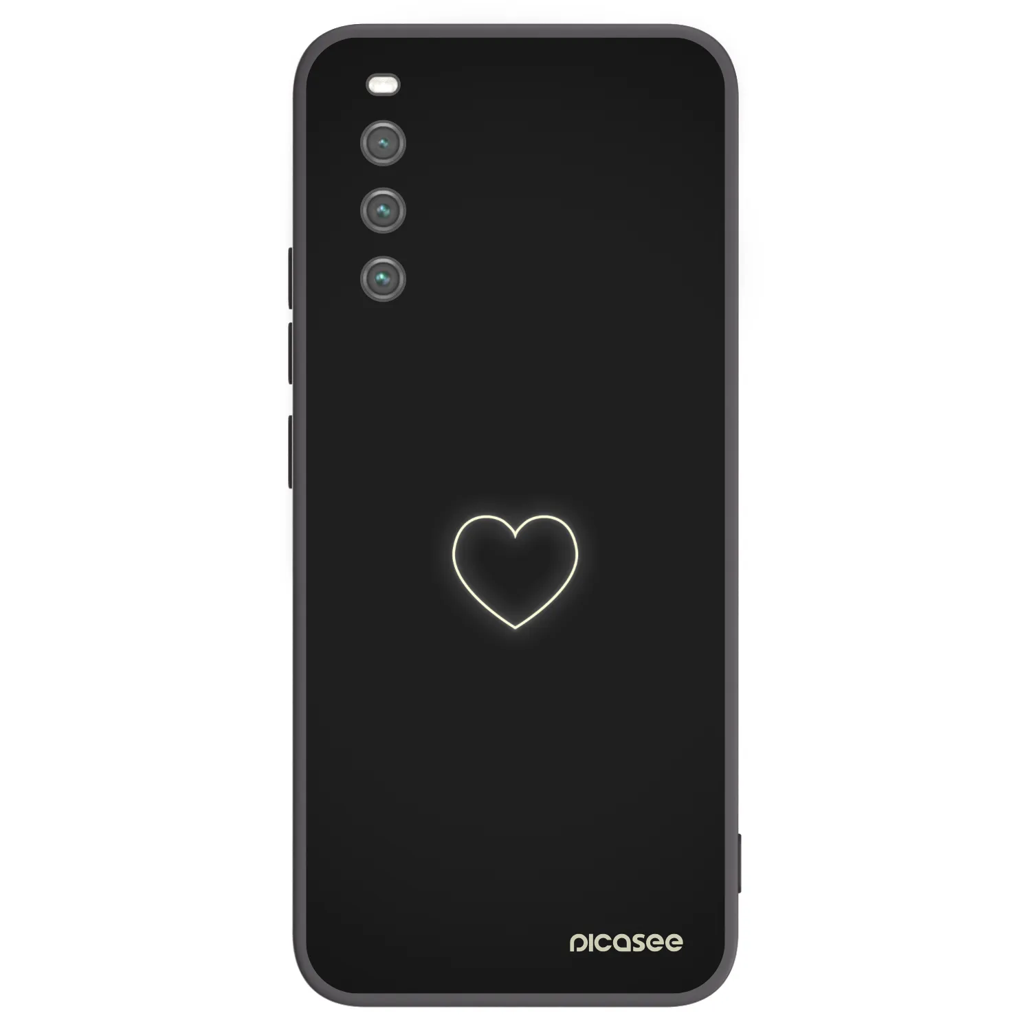 Picasee silikonowe czarne etui na Sony Xperia 10 IV 5G - Heart