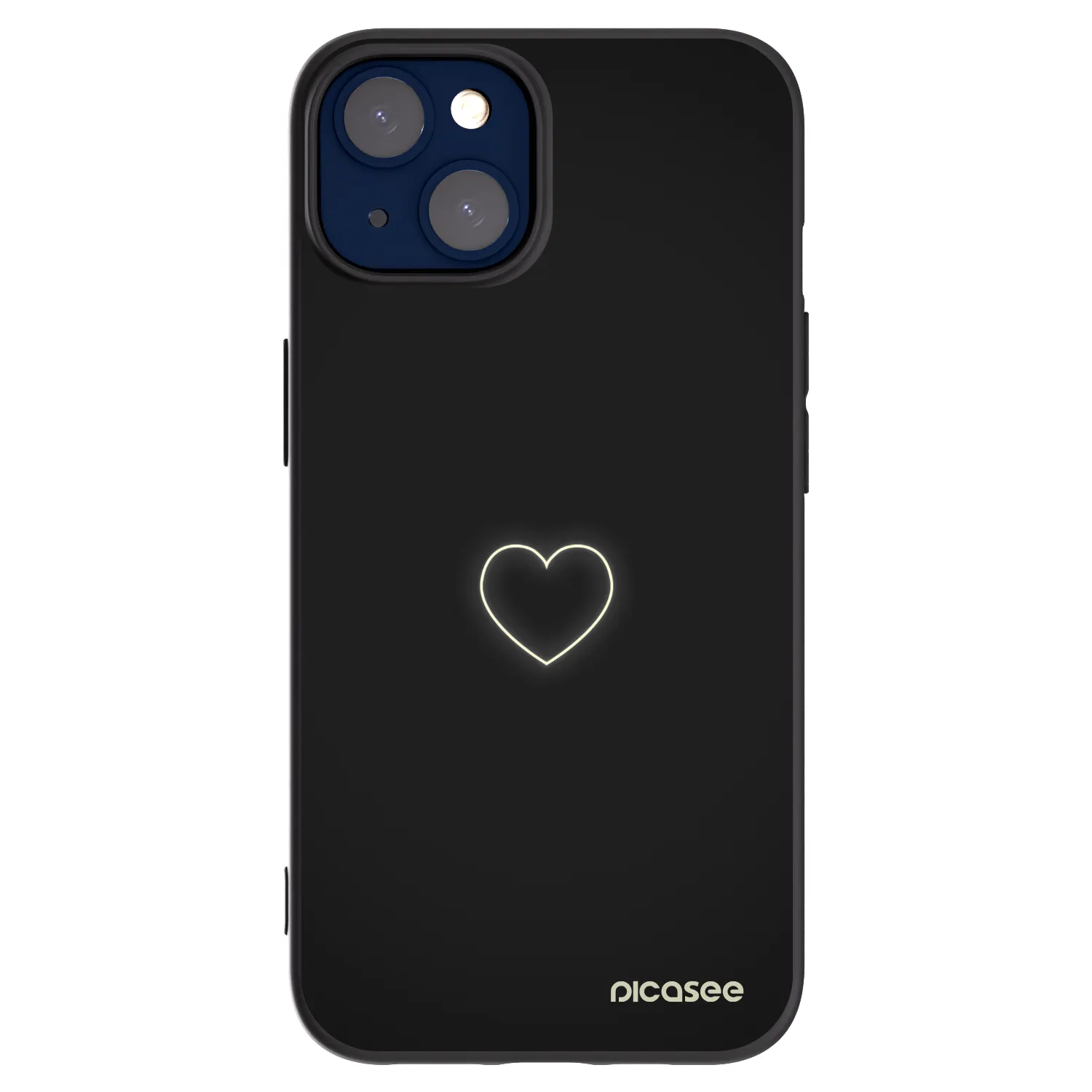 Picasee silikonowe czarne etui na Apple iPhone 14 - Heart