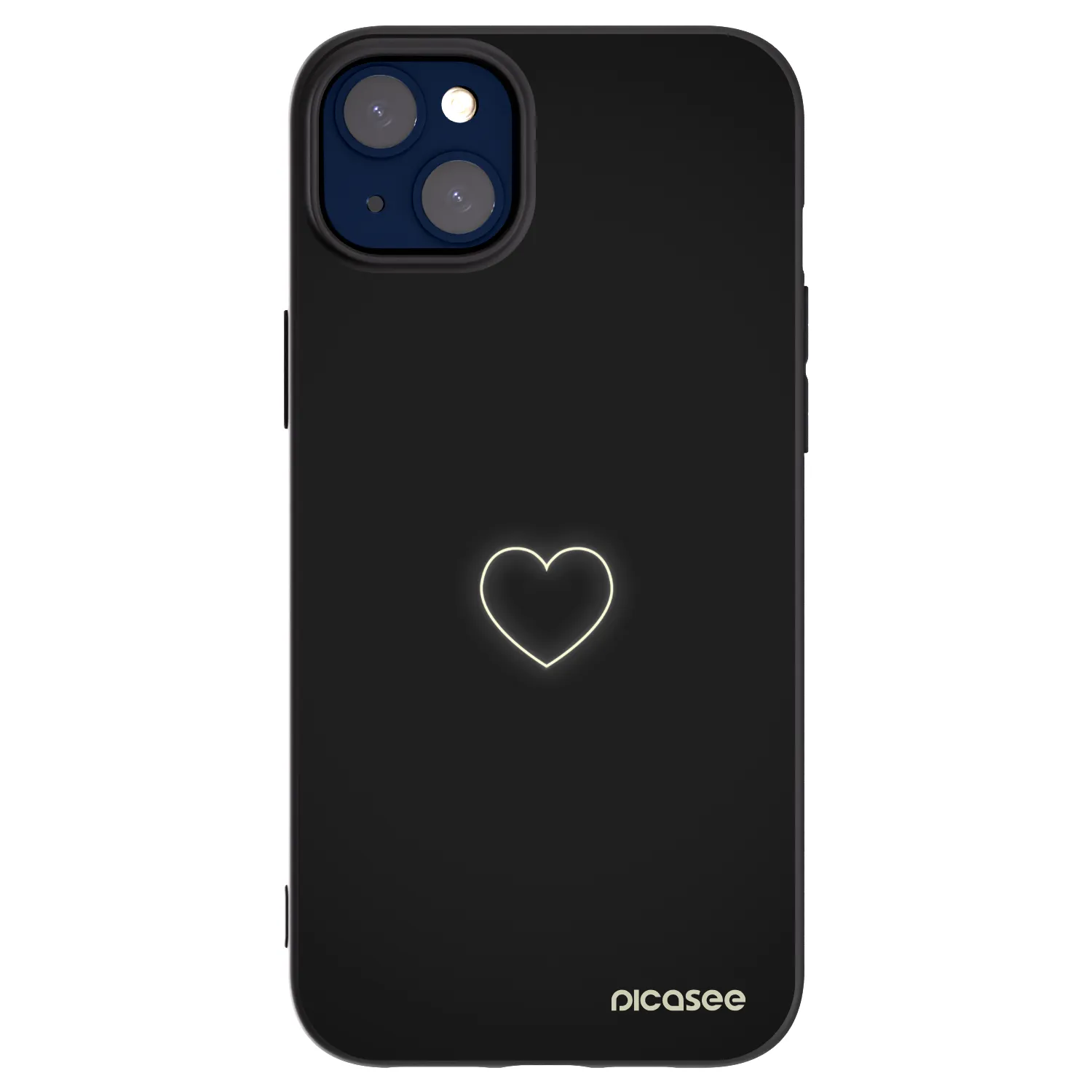 Picasee silikonowe czarne etui na Apple iPhone 14 Plus - Heart