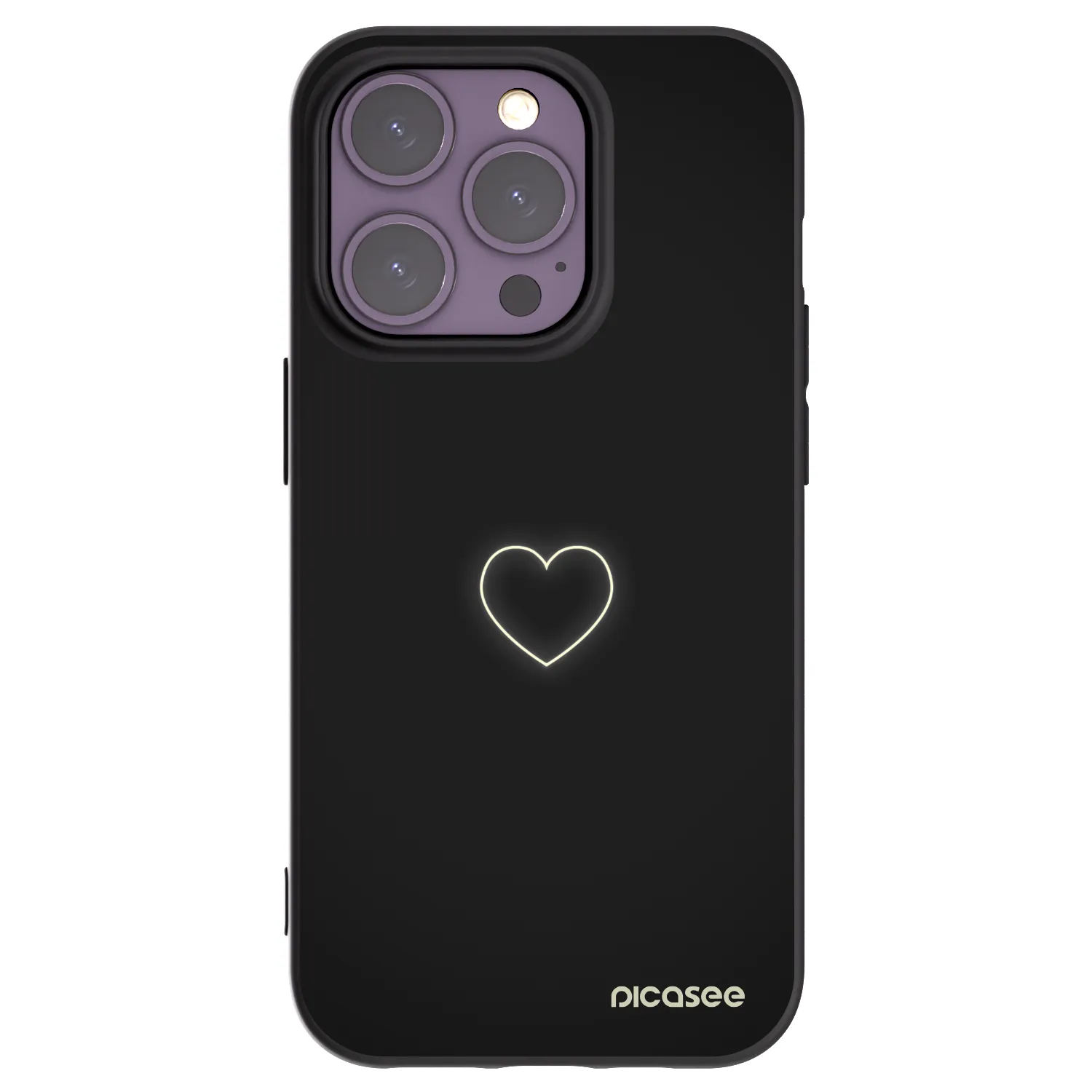 Picasee silikonowe czarne etui na Apple iPhone 14 Pro - Heart