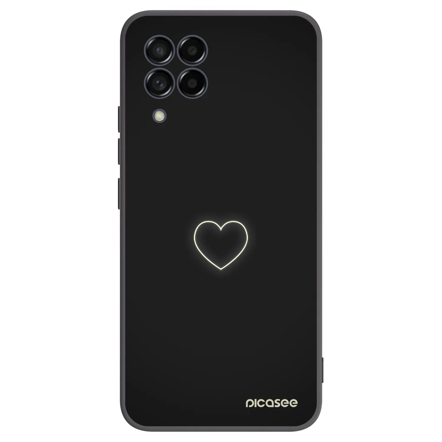 Picasee silikonowe czarne etui na Samsung Galaxy M53 5G - Heart