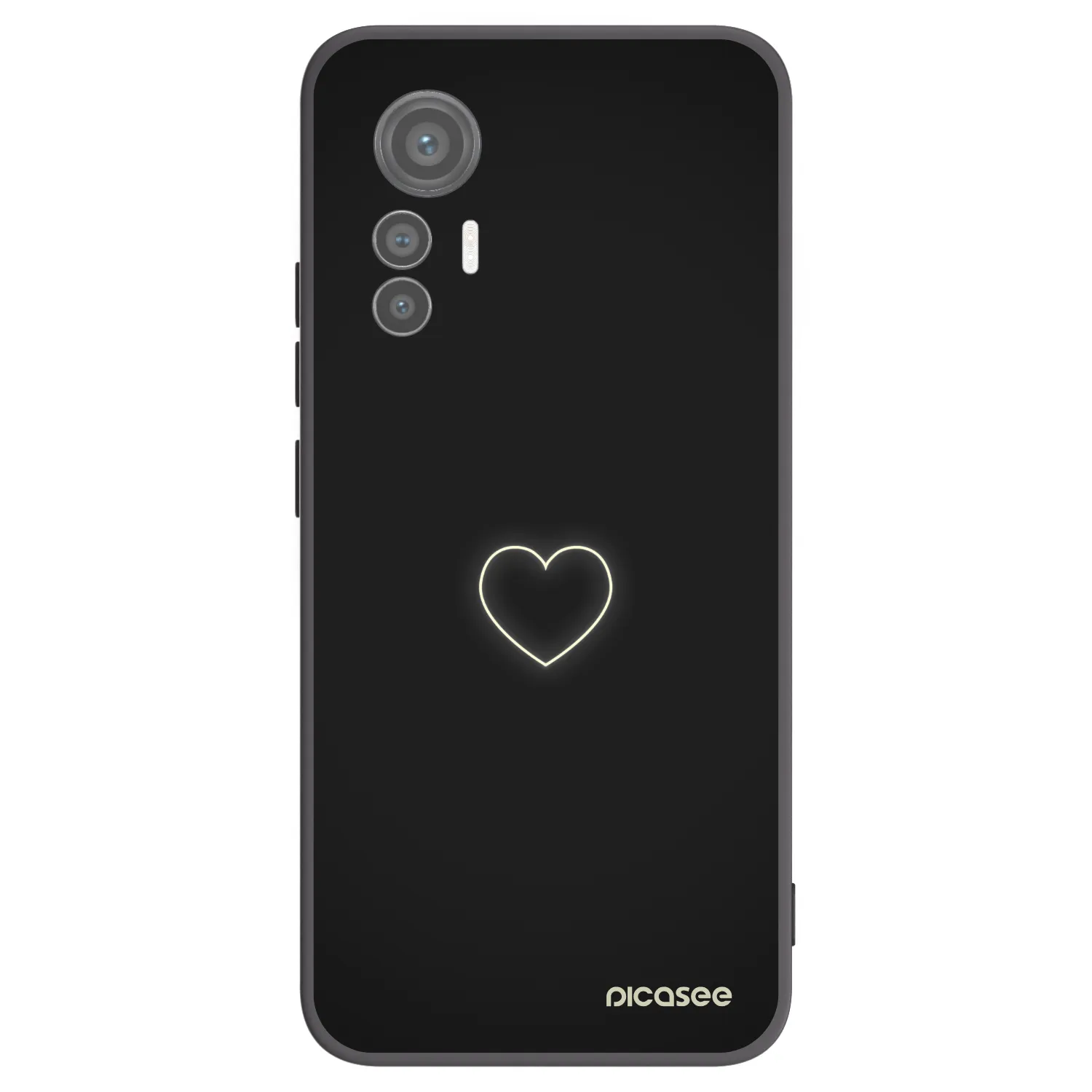 Picasee silikonowe czarne etui na Xiaomi 12 Lite - Heart