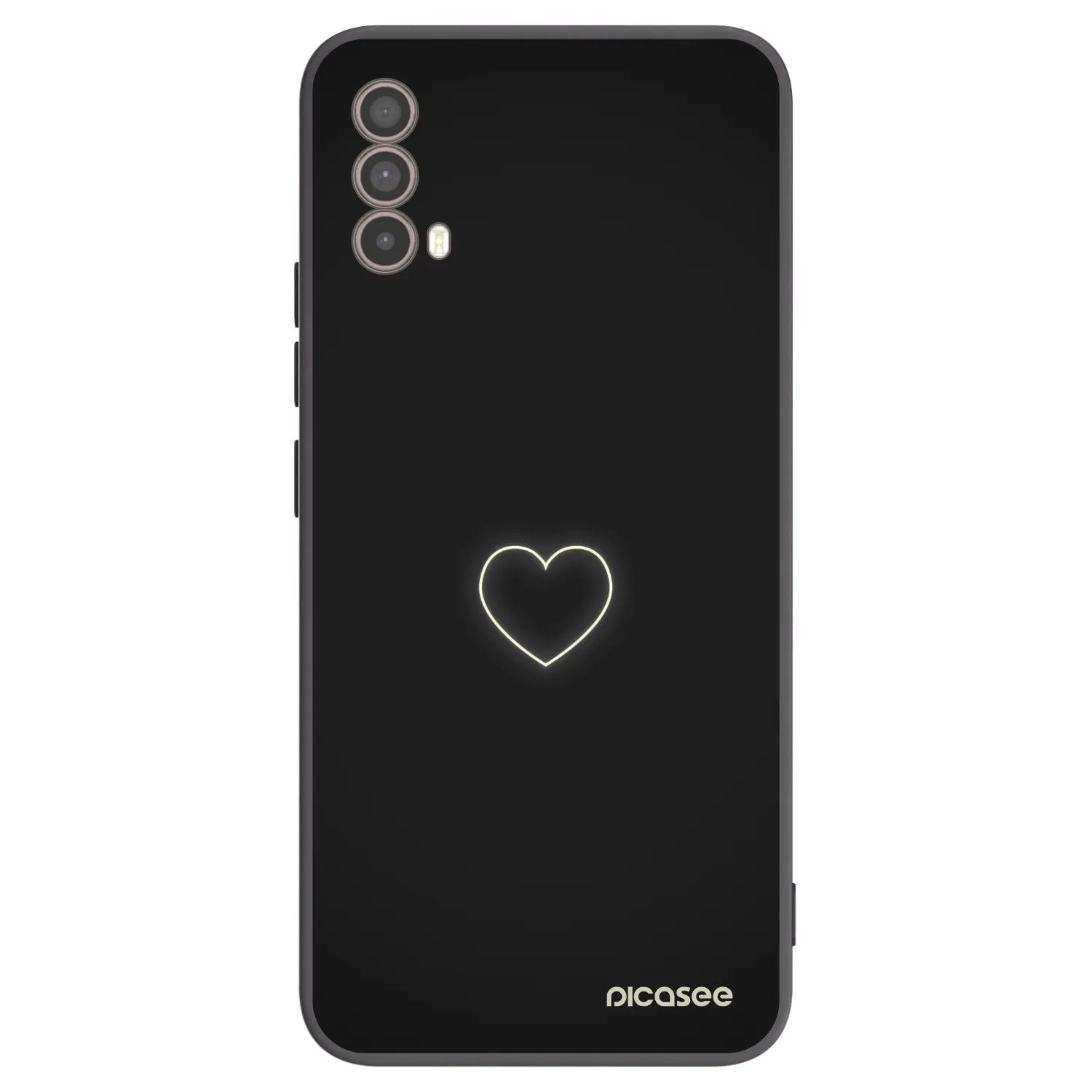 Picasee silikonowe czarne etui na Motorola Moto E40 - Heart