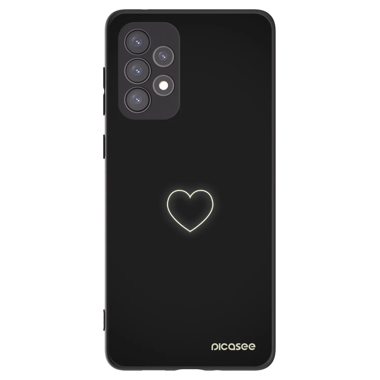 Picasee silikonowe czarne etui na Samsung Galaxy A73 5G - Heart