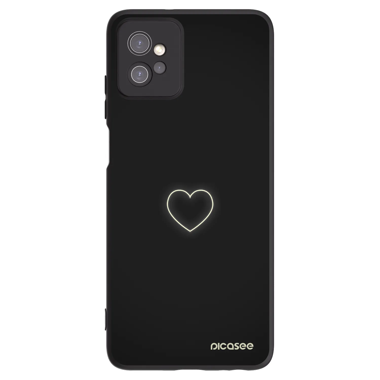 Picasee silikonowe czarne etui na Motorola Moto G32 - Heart