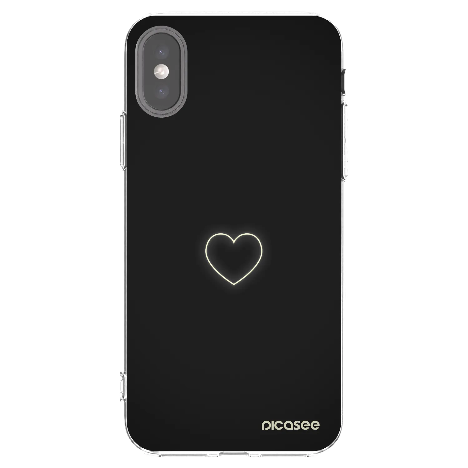 Picasee silikonowe przeźroczyste etui na Apple iPhone X/XS - Heart