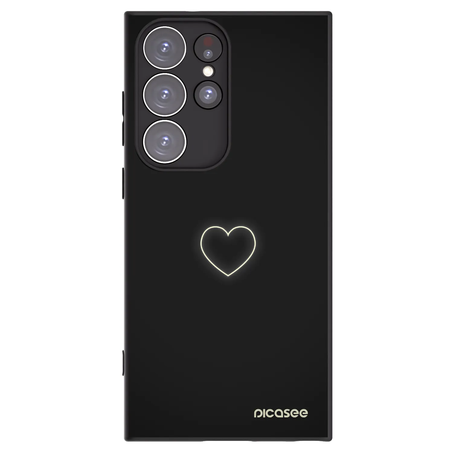Picasee silikonowe czarne etui na Samsung Galaxy S23 Ultra 5G - Heart