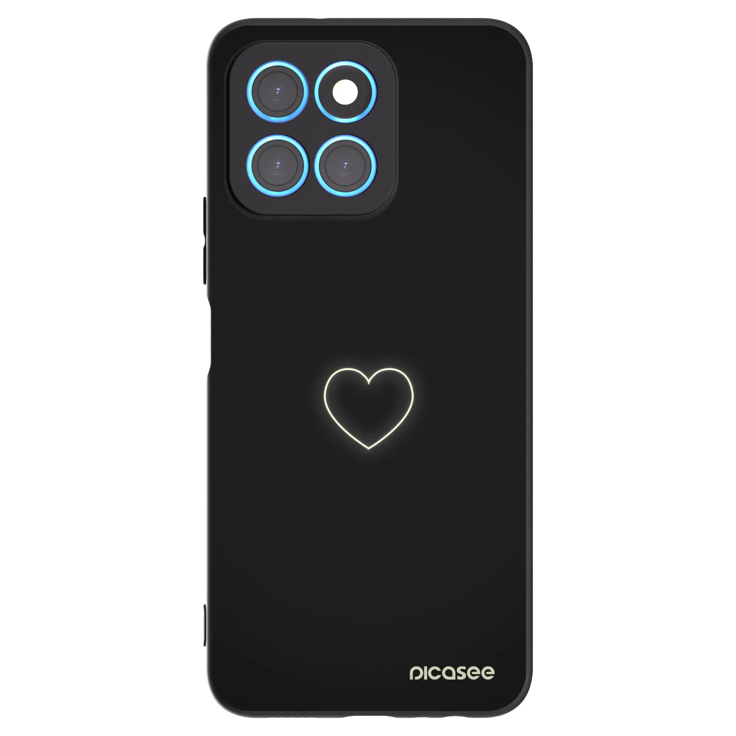 Picasee silikonowe czarne etui na Honor X6 - Heart