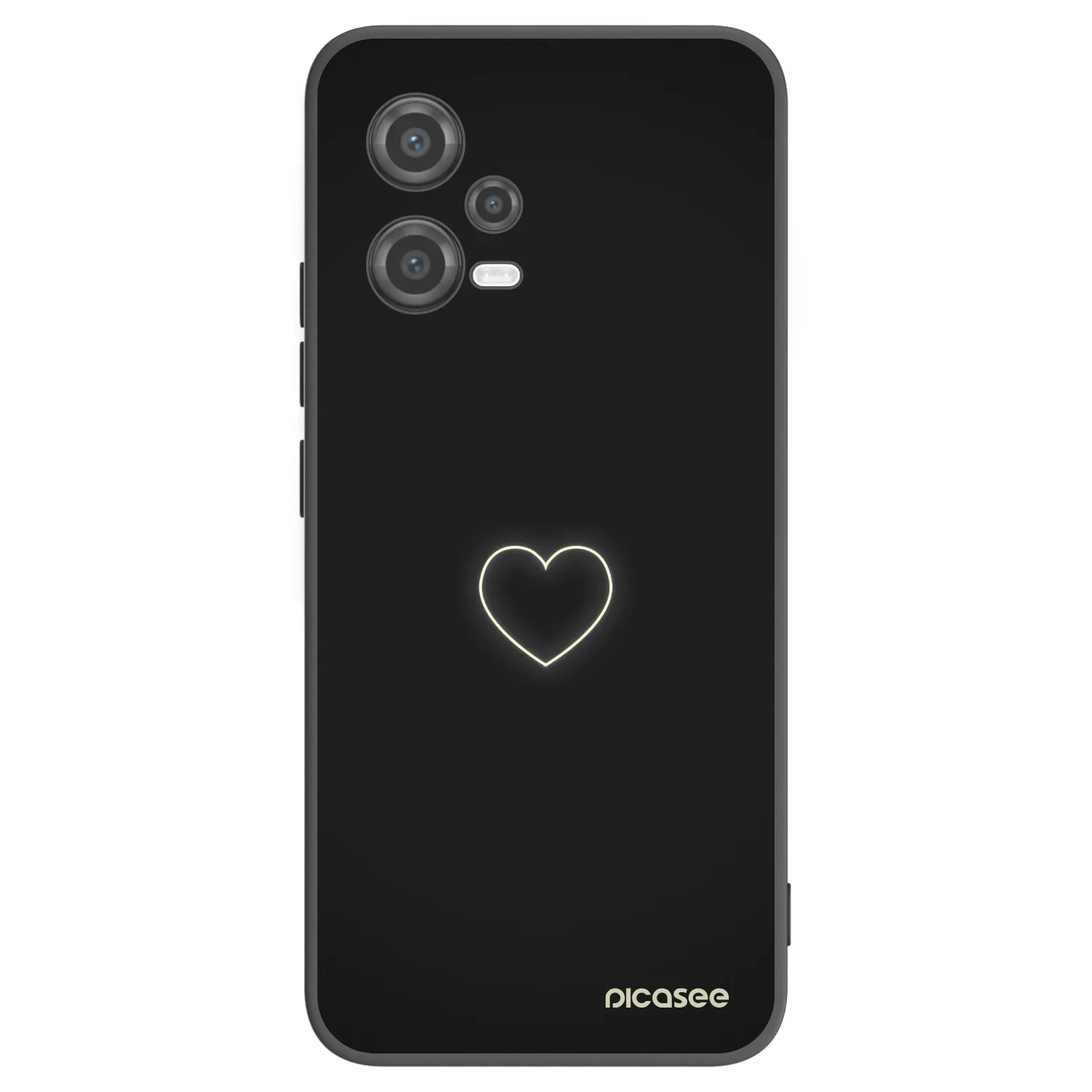 Picasee silikonowe czarne etui na Xiaomi Poco X5 - Heart